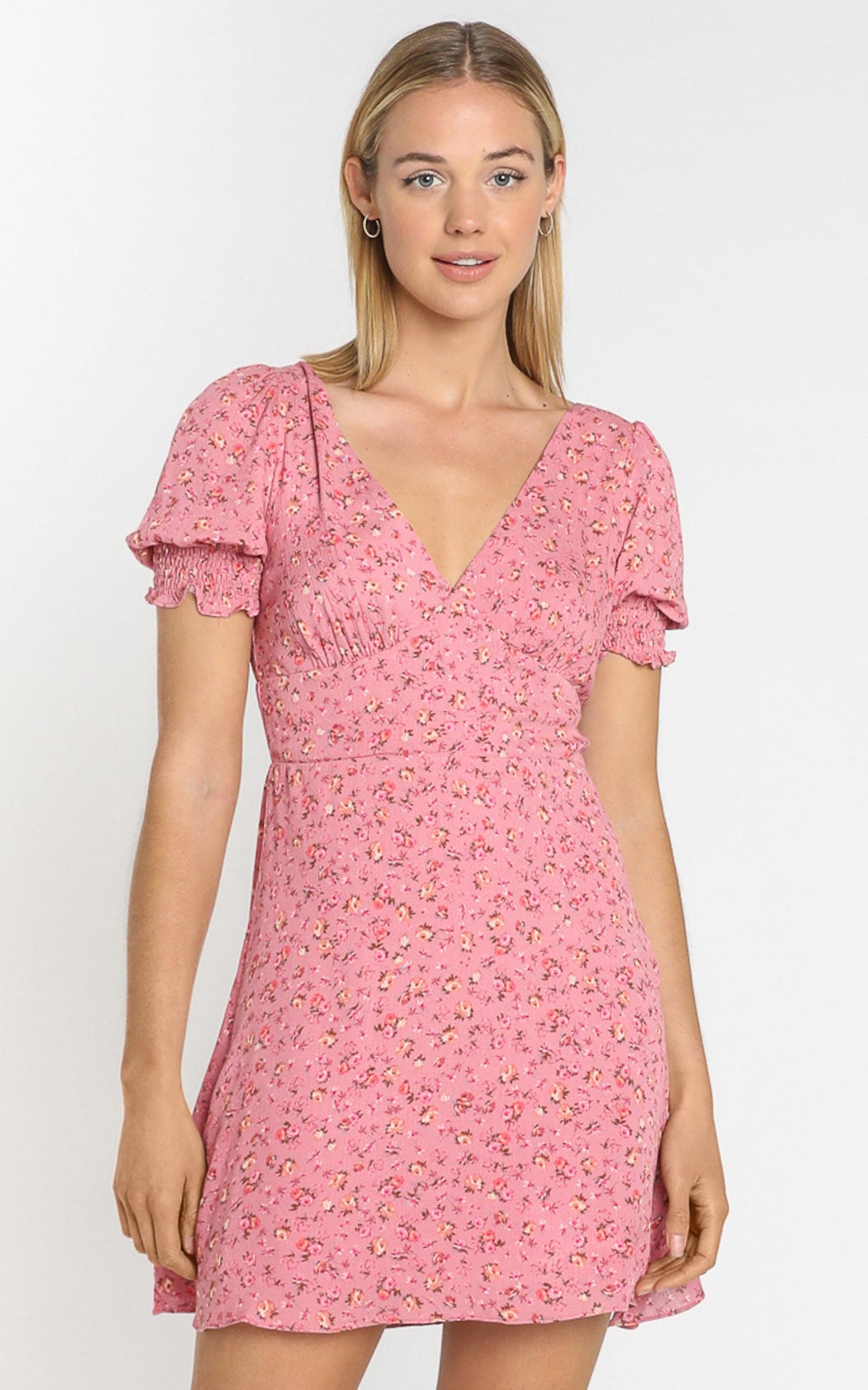 Feodora Dress in Pink Floral