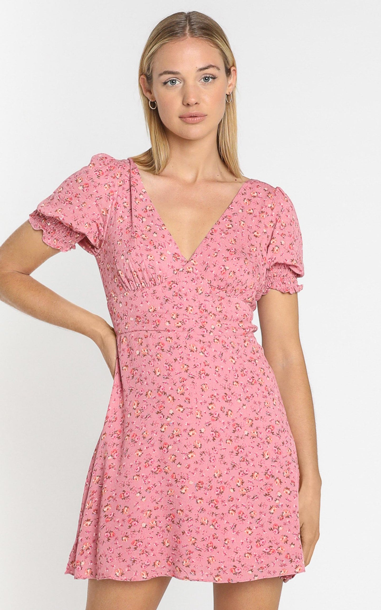 Feodora Dress in Pink Floral