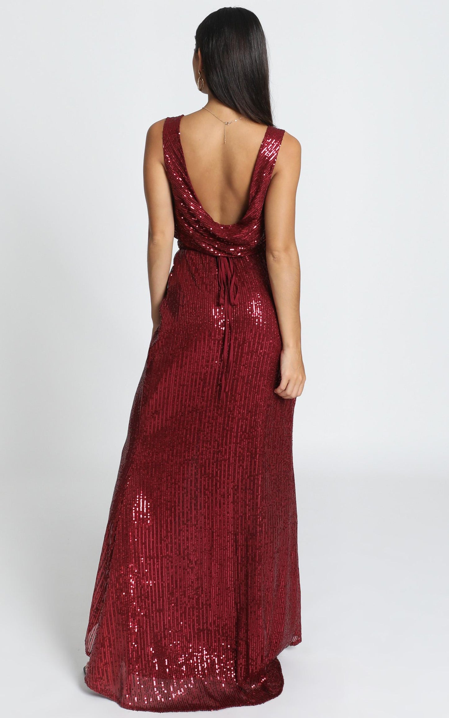 Feeling Pretty Dress In Wine Sequin