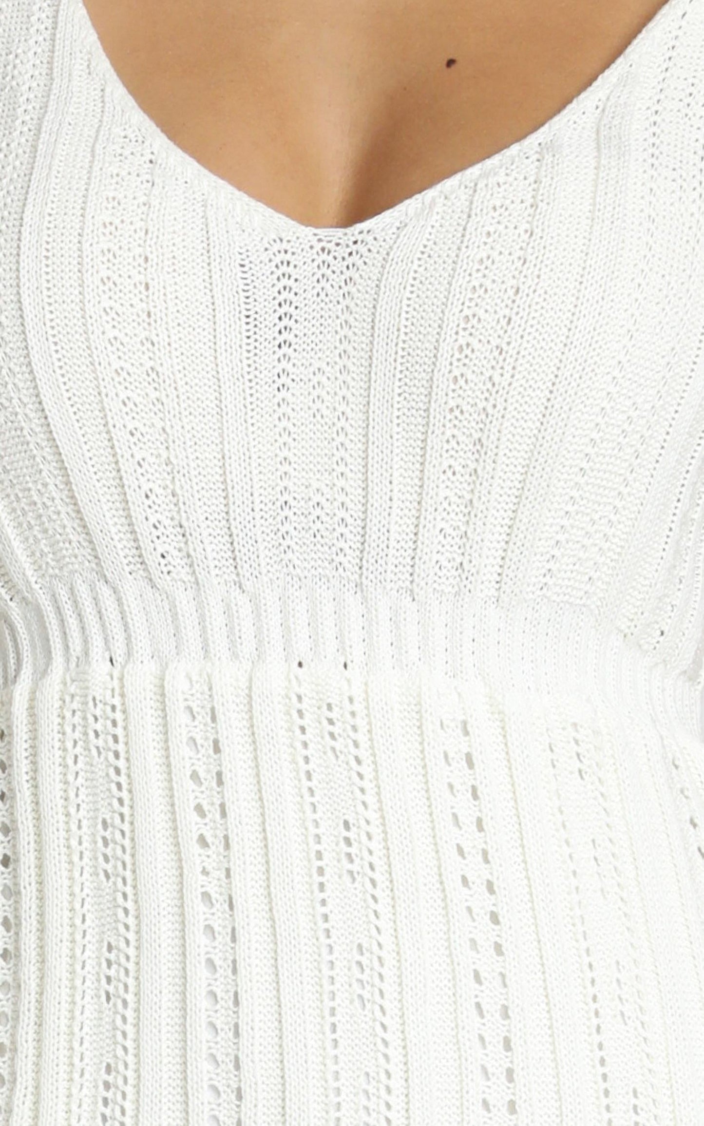 Feel The Waves Dress In Cream Crochet