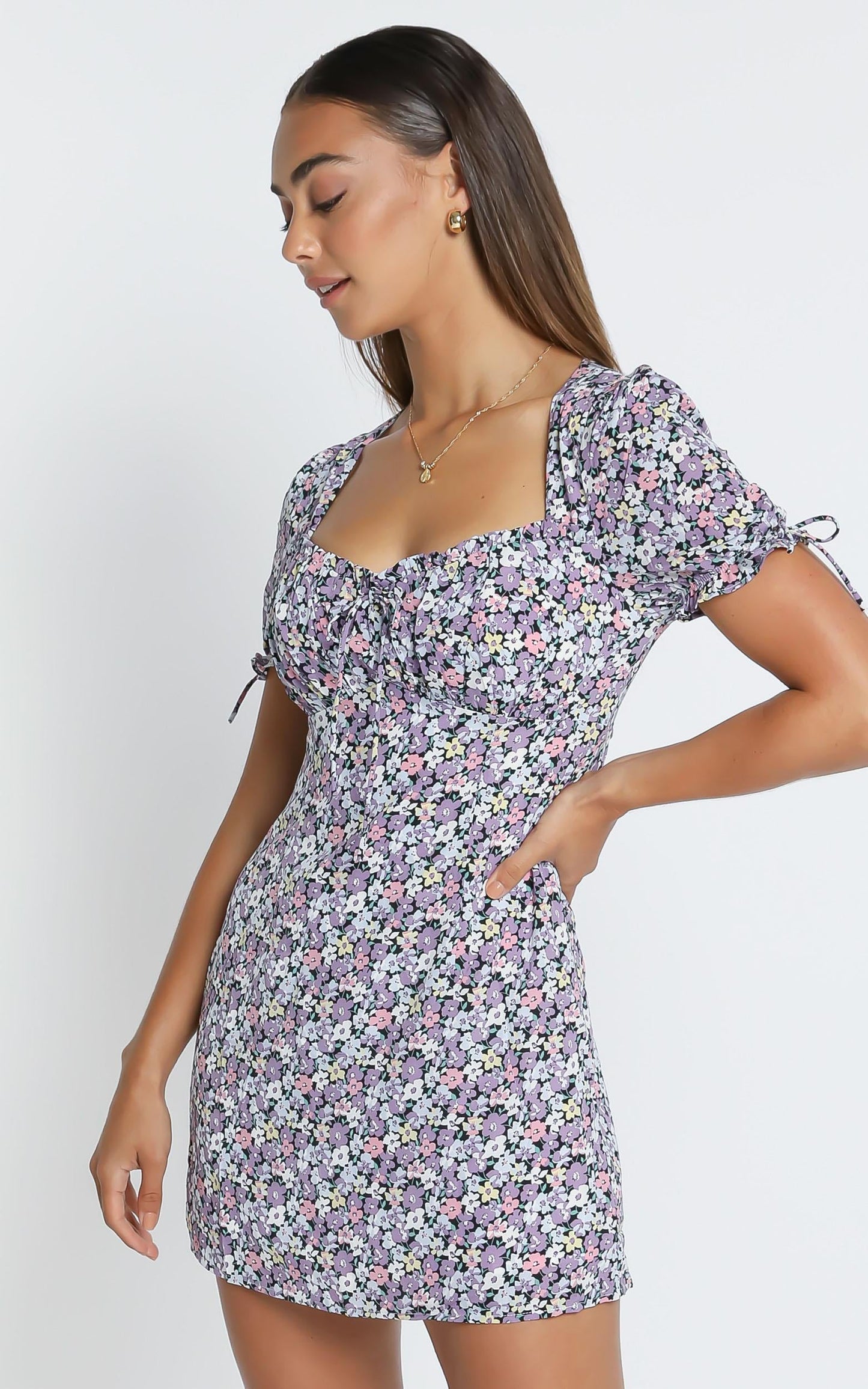 Felicity Dress in Purple Floral