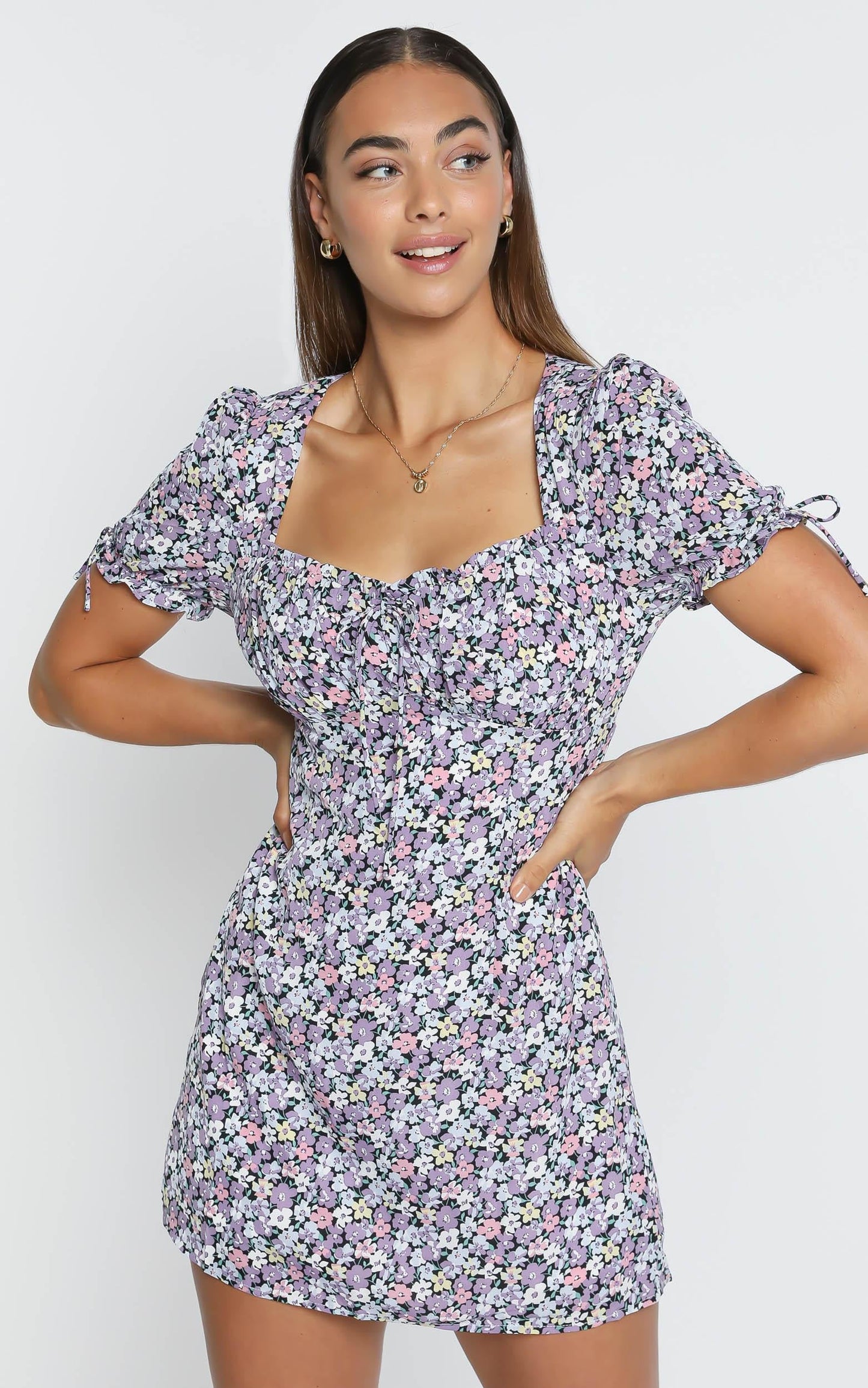 Felicity Dress in Purple Floral