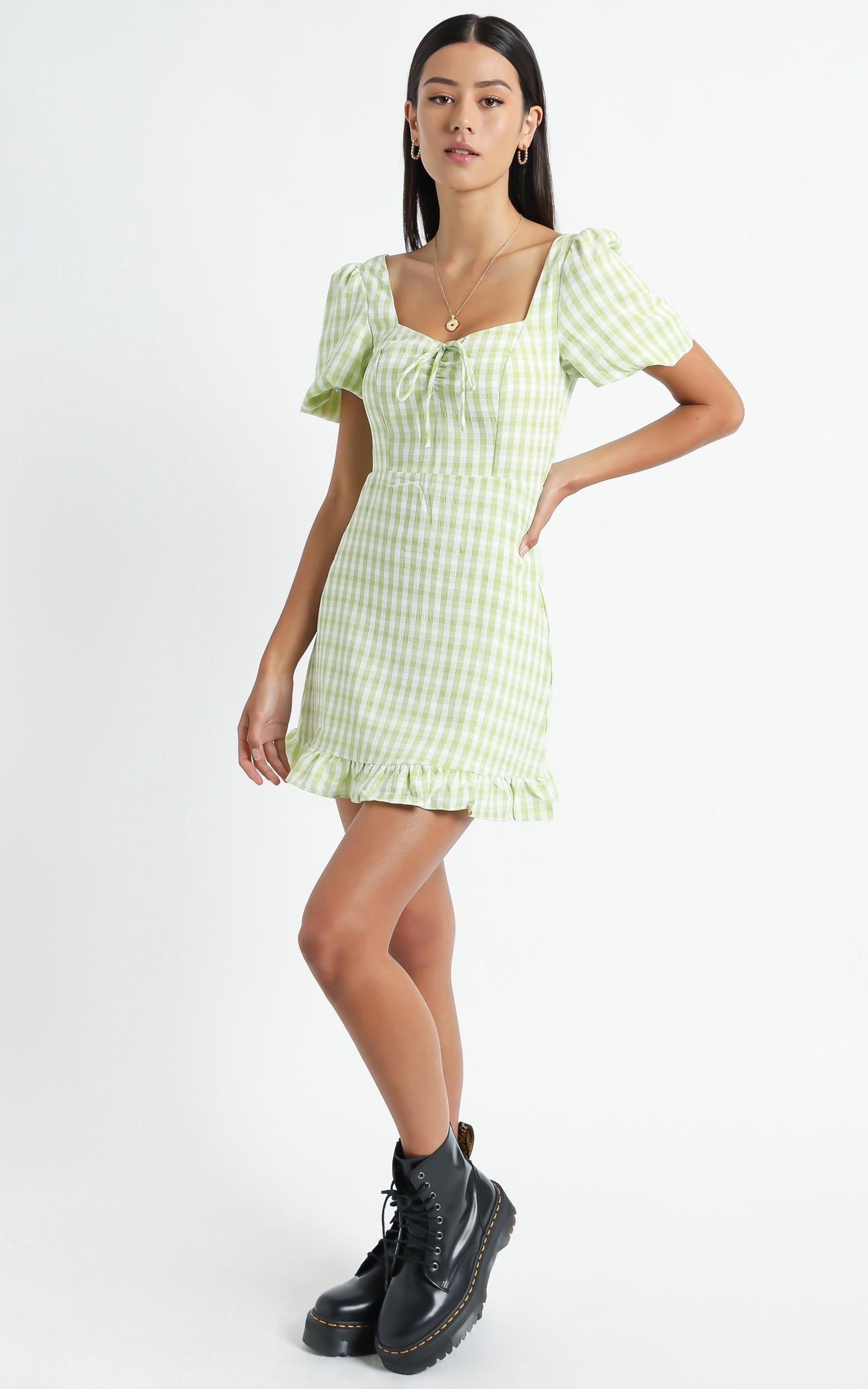 Fifi Dress in Green Check