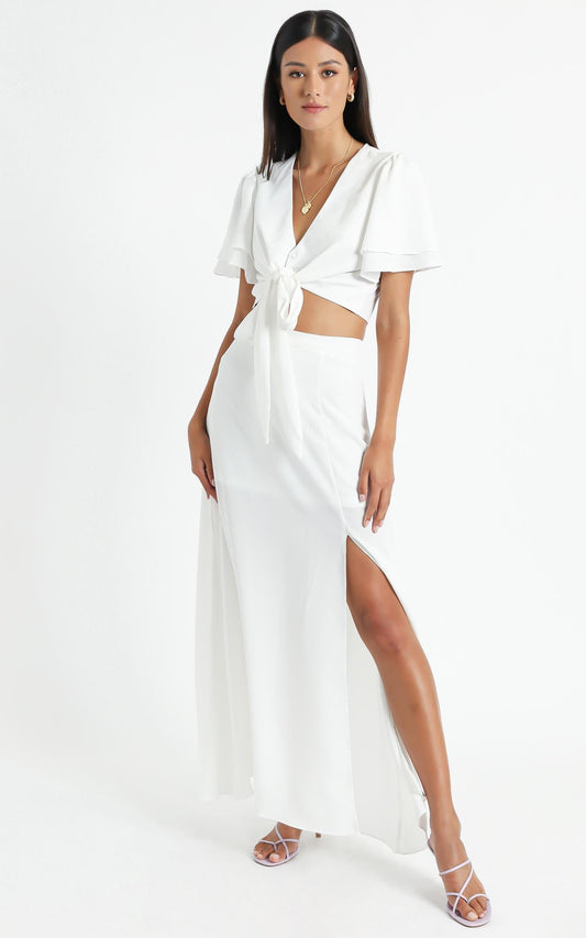 First Thing Two Piece Set in White