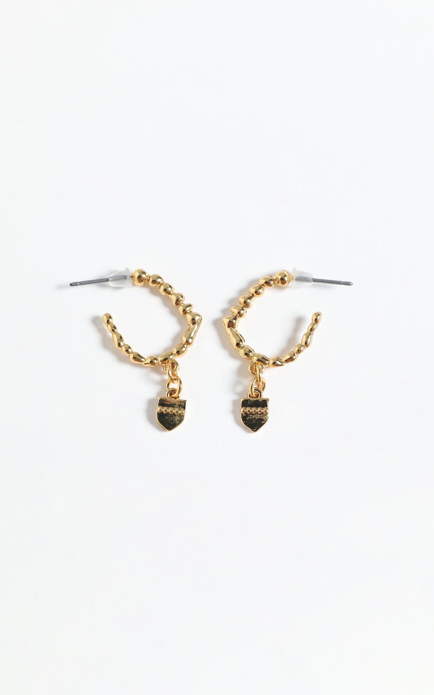 Minc Collections - Stone Hoops Earrings in Gold
