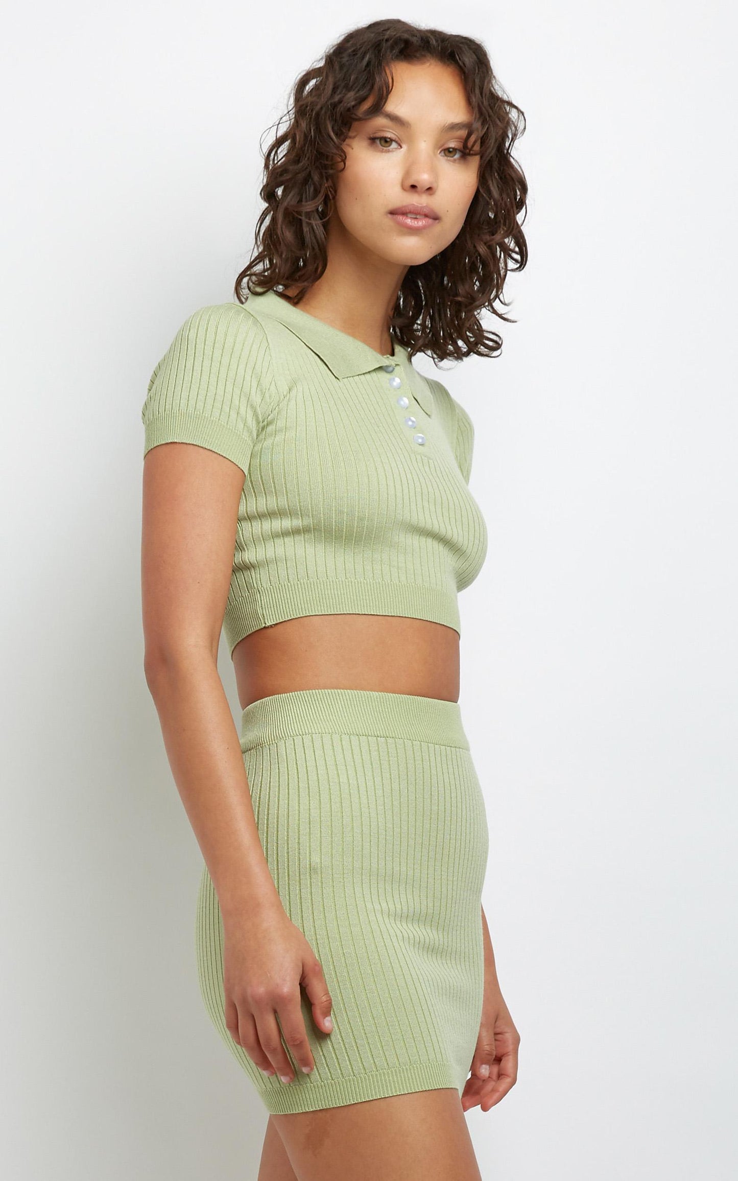 Fleur Knit Skirt in Sage