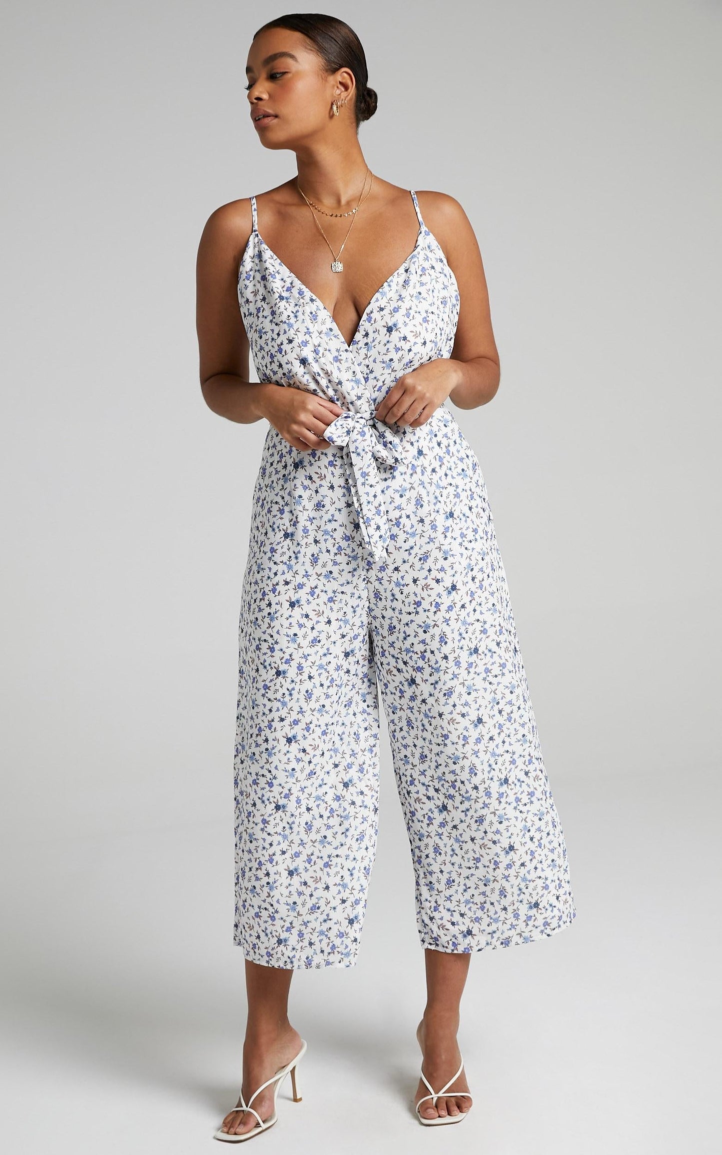 Thought Provoking Jumpsuit in White Floral
