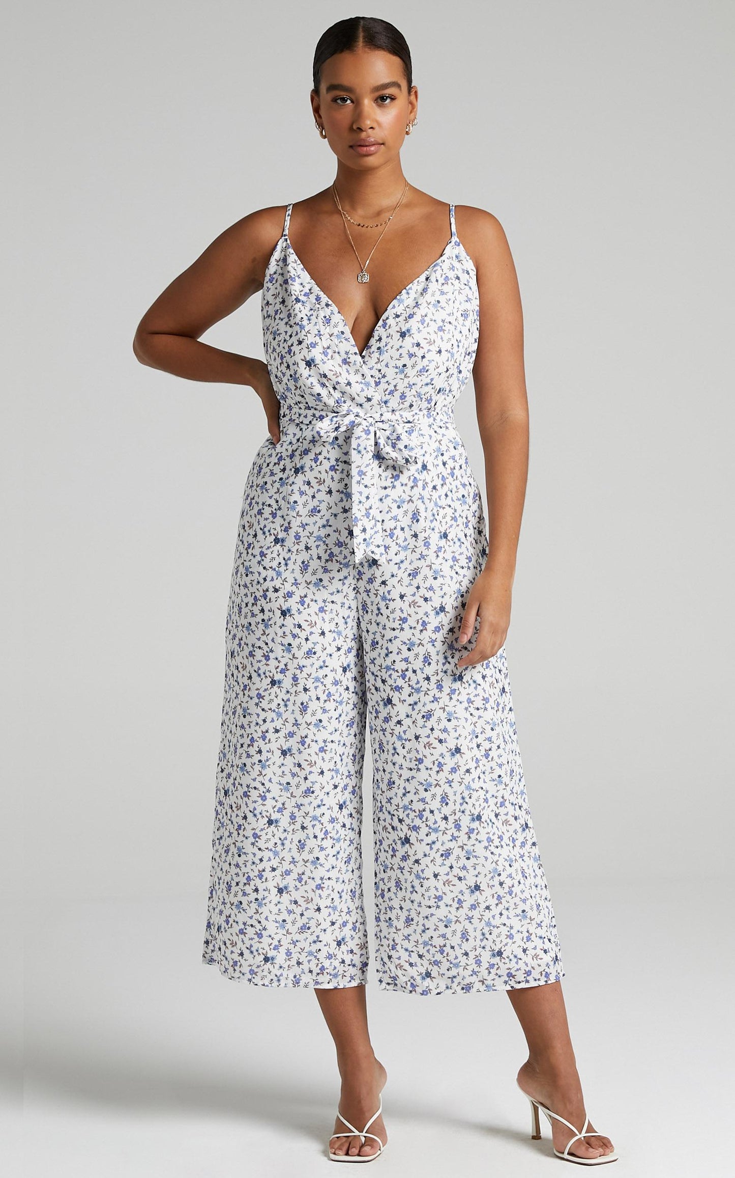Thought Provoking Jumpsuit in White Floral