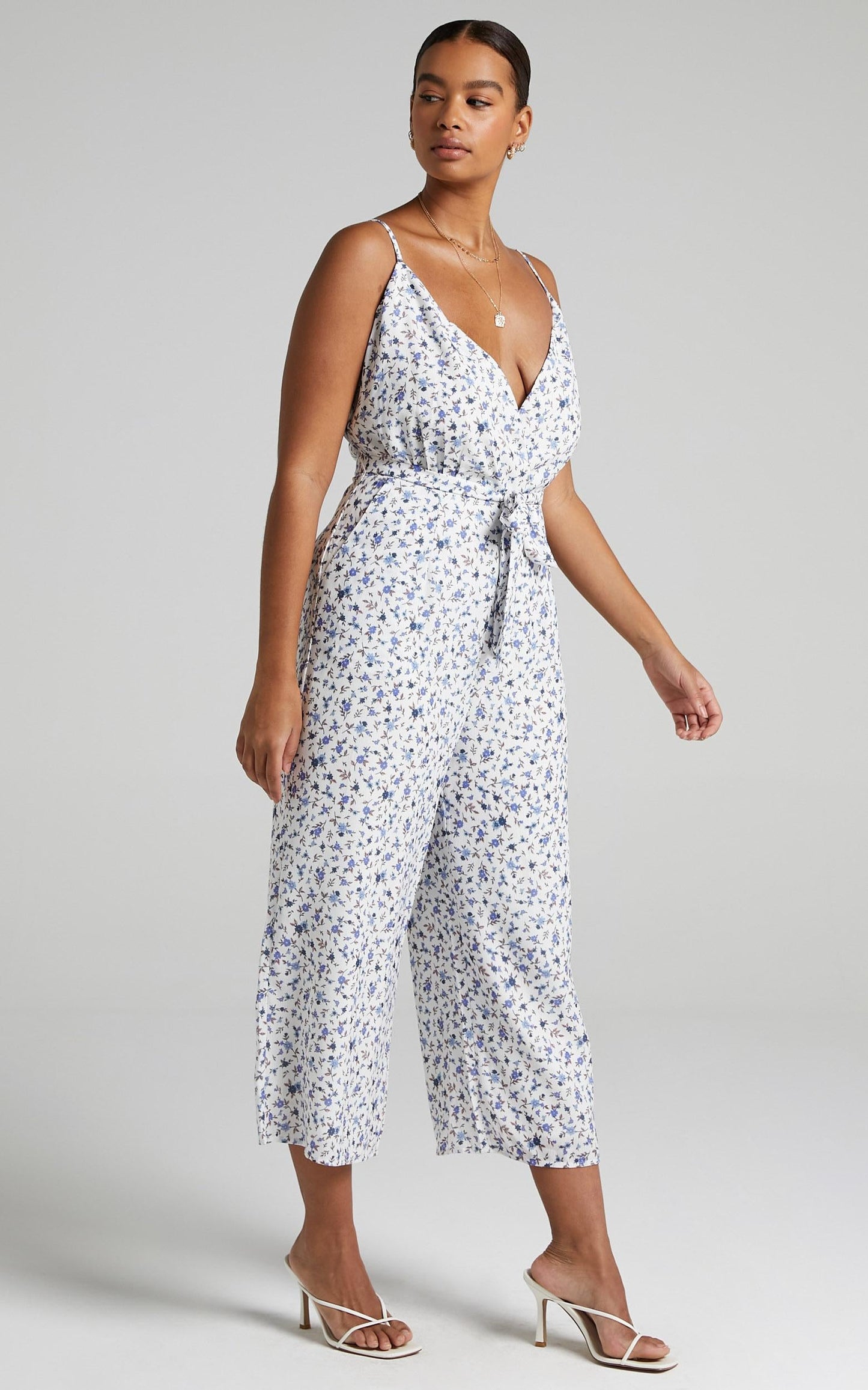 Thought Provoking Jumpsuit in White Floral
