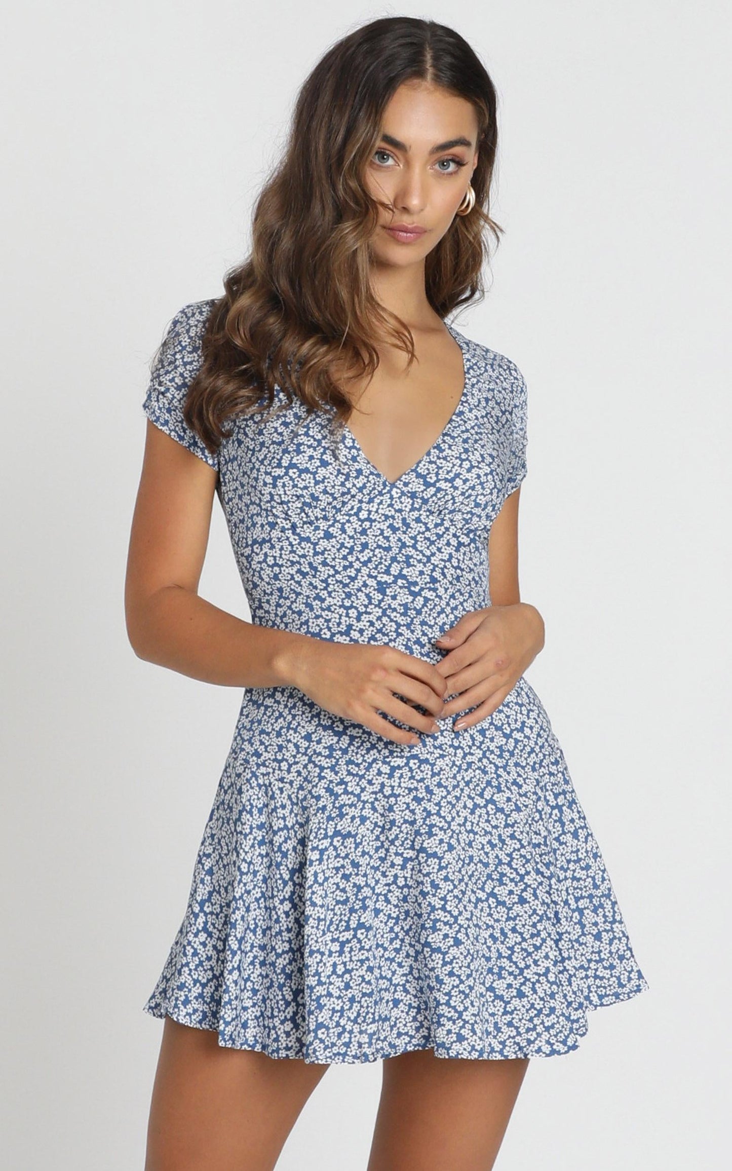 Florida Floral Mini Dress In Navy Floral