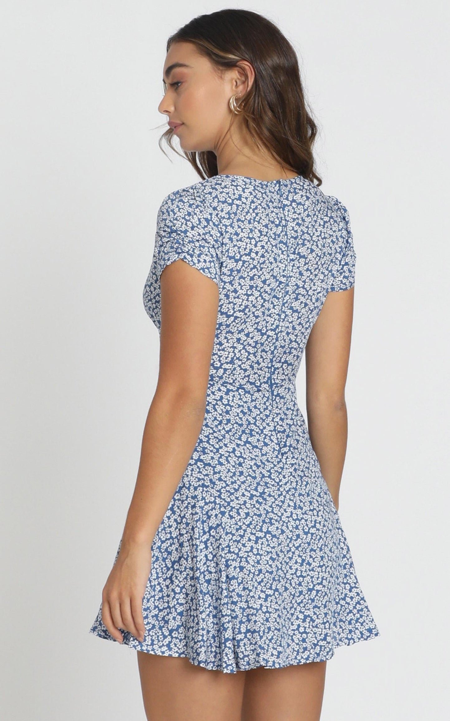 Florida Floral Mini Dress In Navy Floral