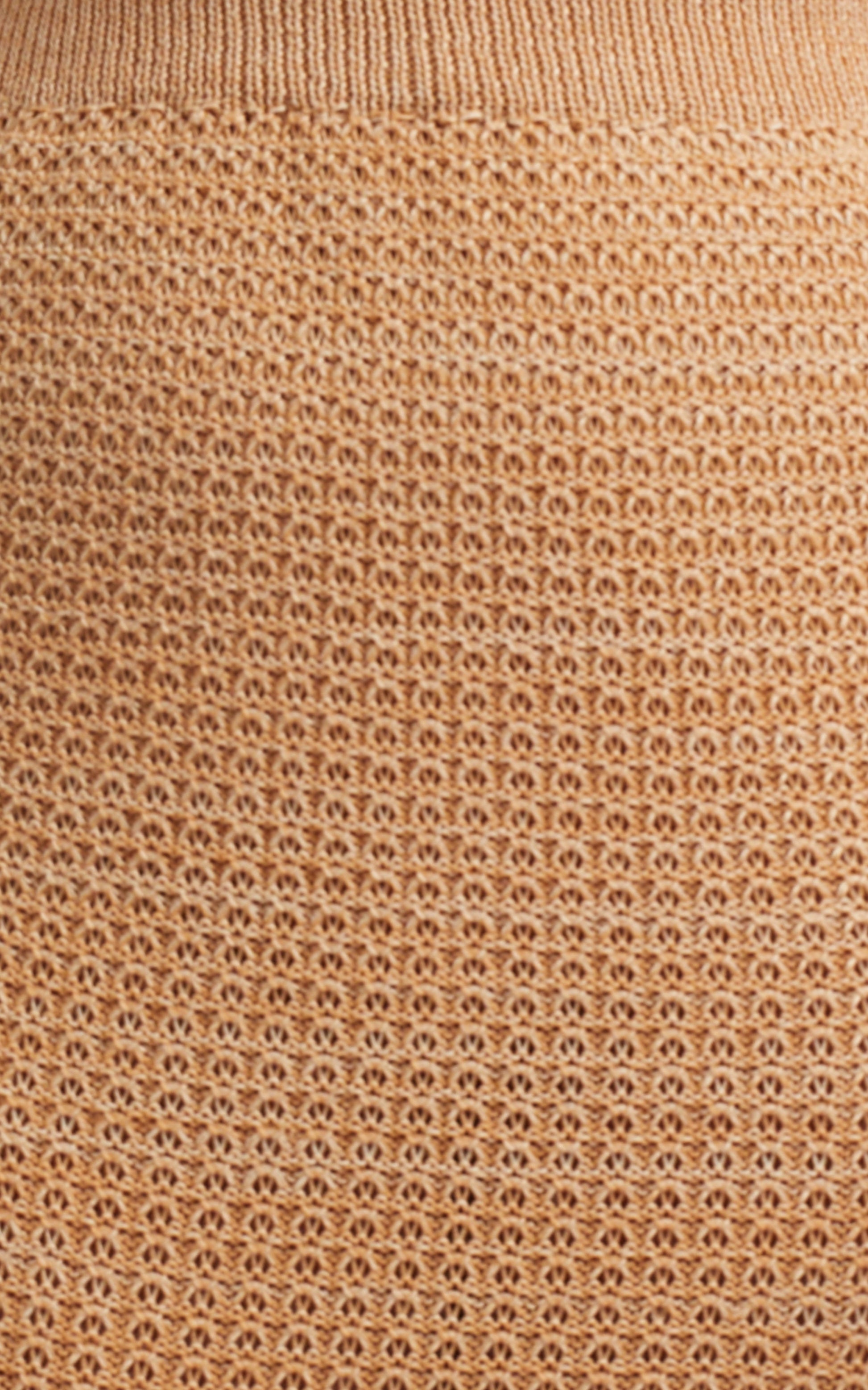 Missy Chevron Crochet Midi Skirt Two Piece Set in Beige