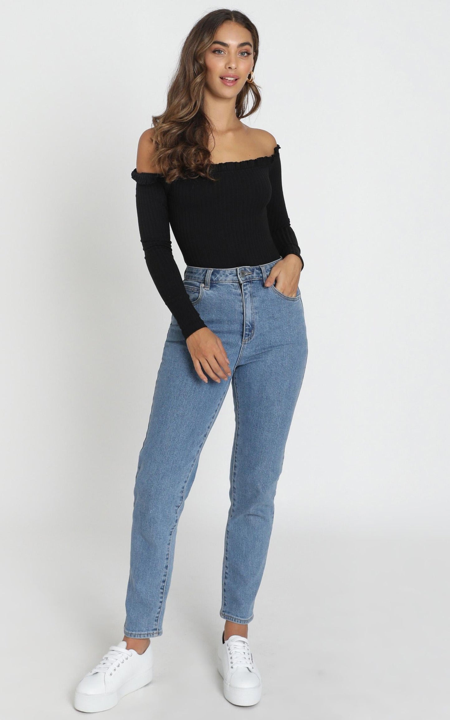Fresh As A Daisy Bodysuit In Black