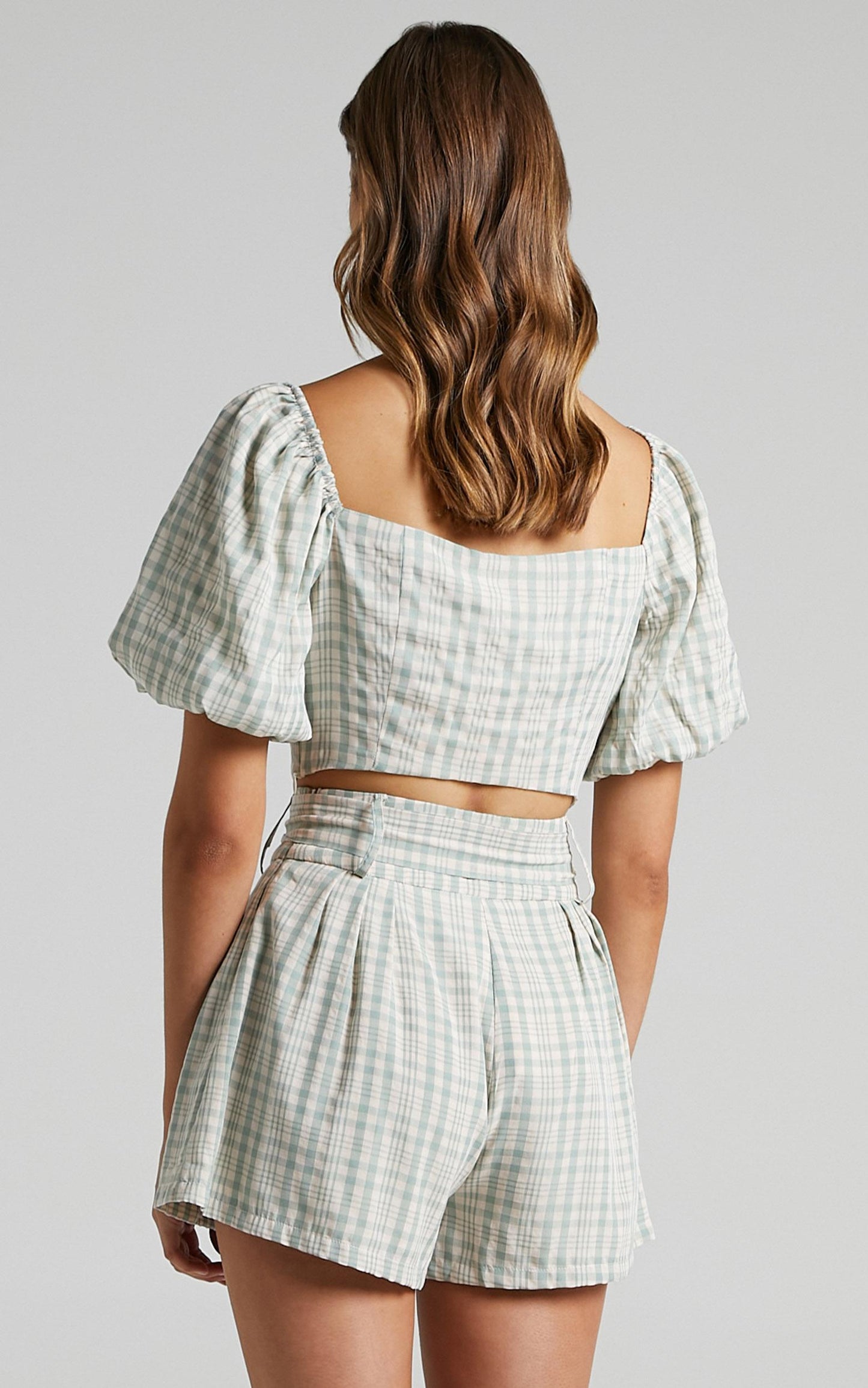 Fringilla Top in Sage Check