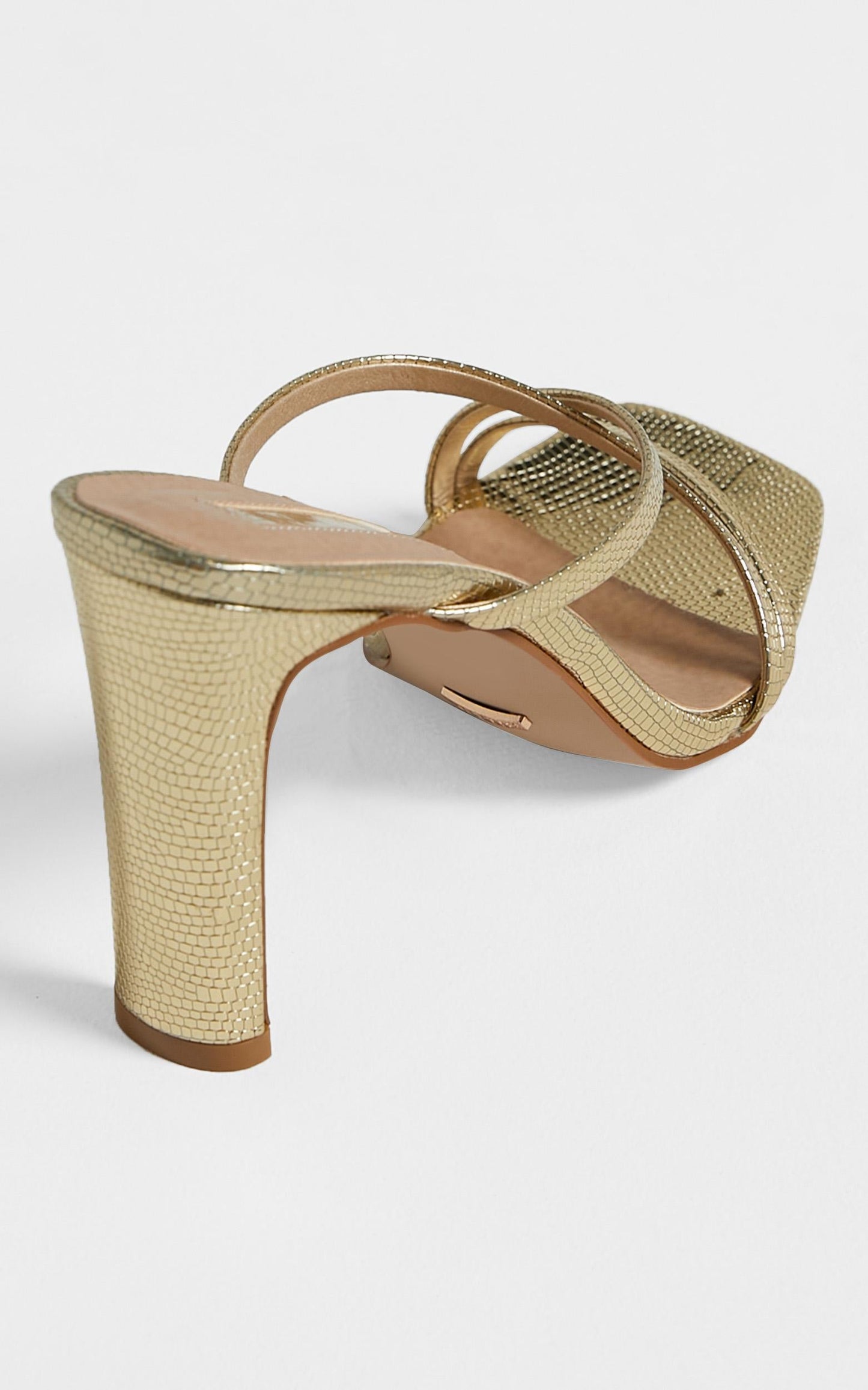 Billini - Guinevere Block Heels in Gold Metallic Scale