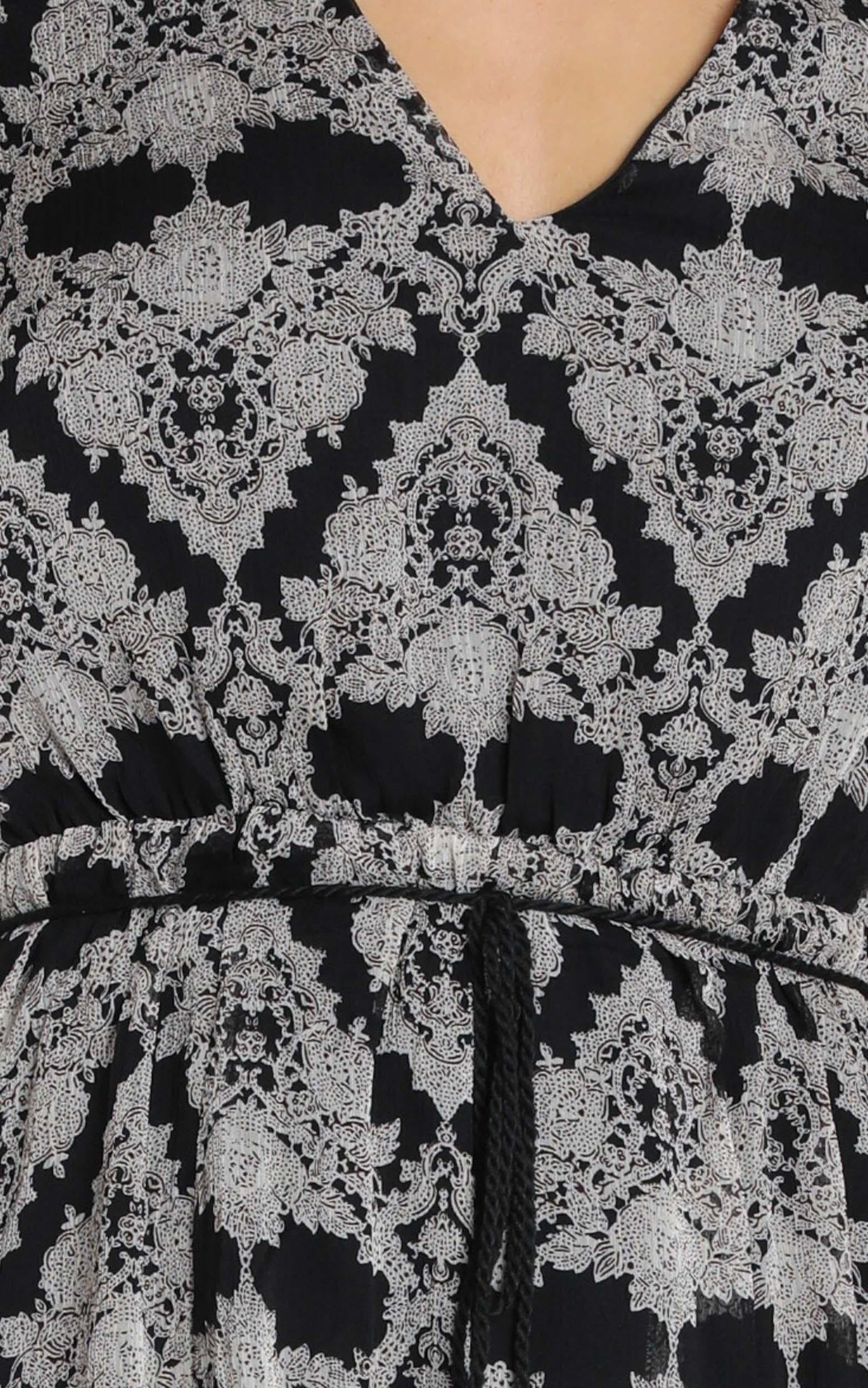 Genevieve Dress in Black Print
