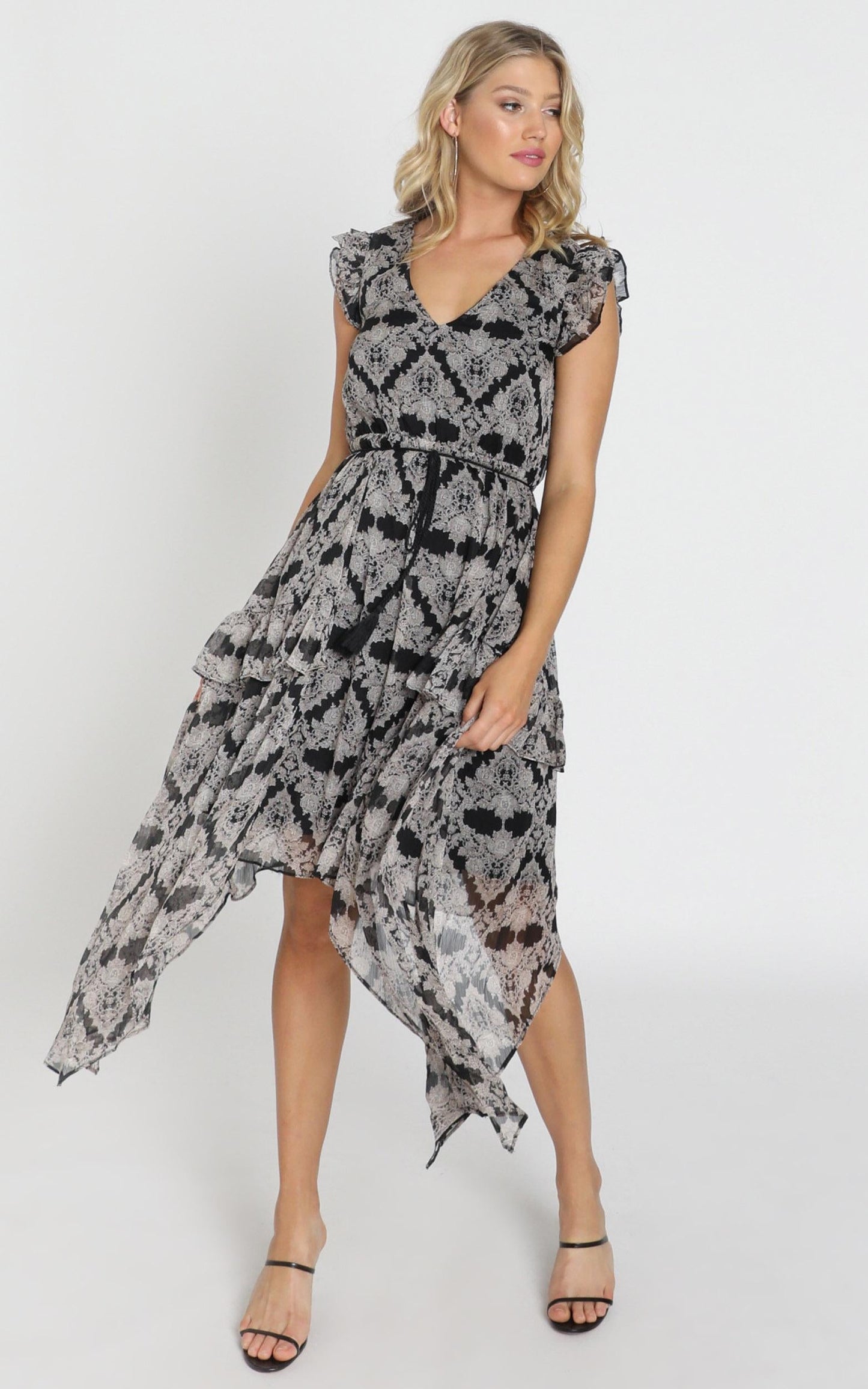 Genevieve Dress in Black Print