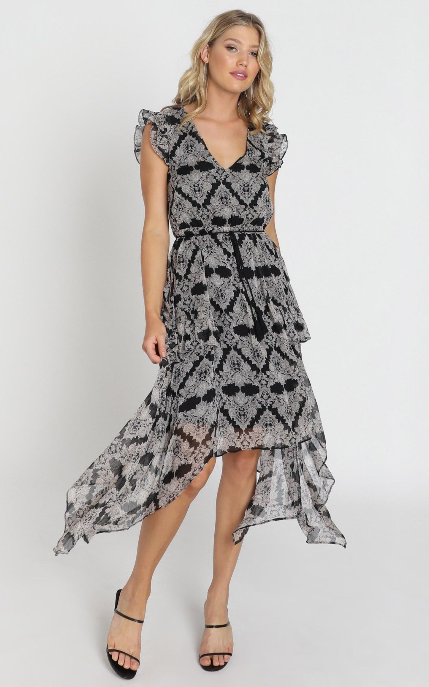 Genevieve Dress in Black Print