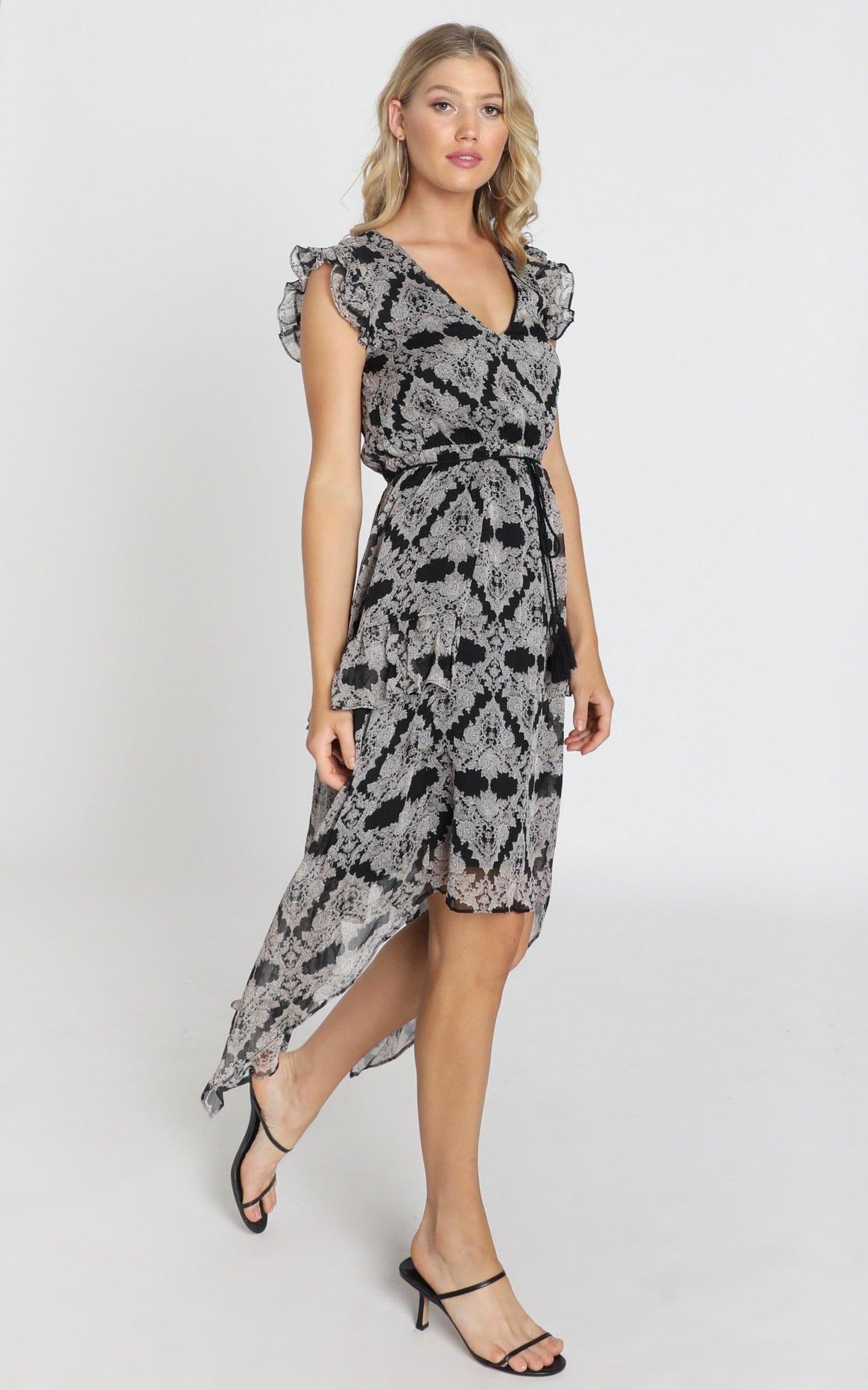 Genevieve Dress in Black Print