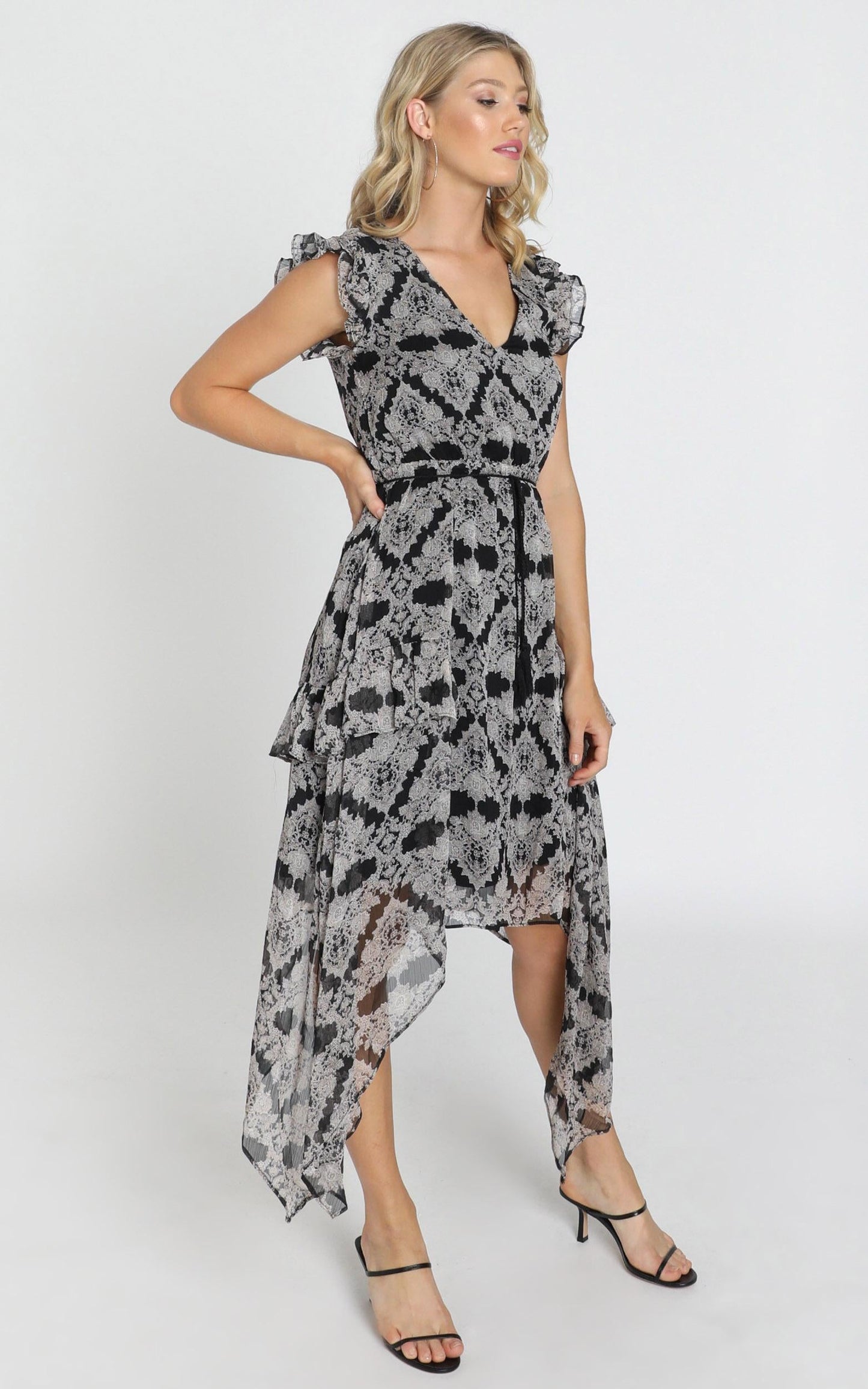 Genevieve Dress in Black Print