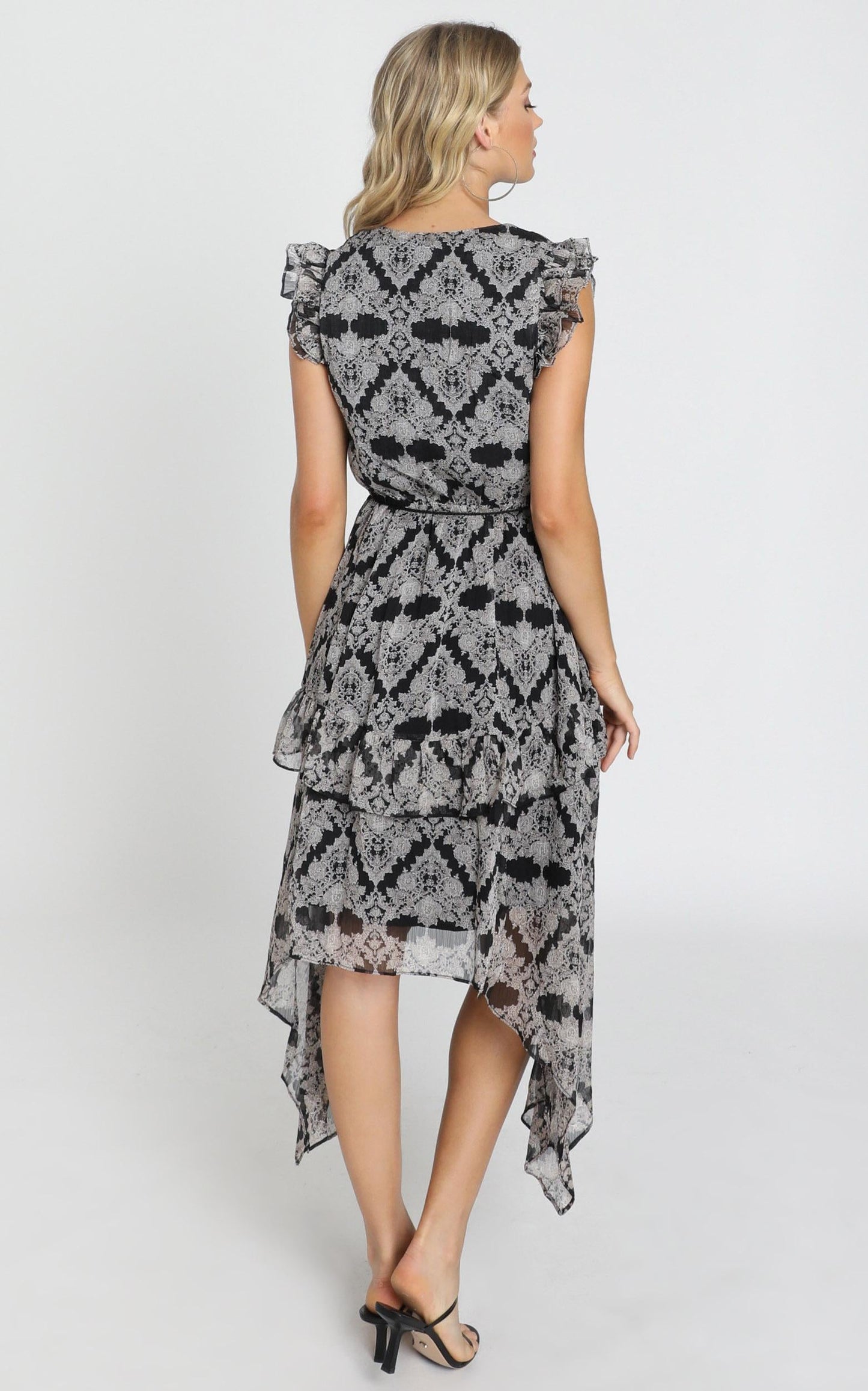 Genevieve Dress in Black Print