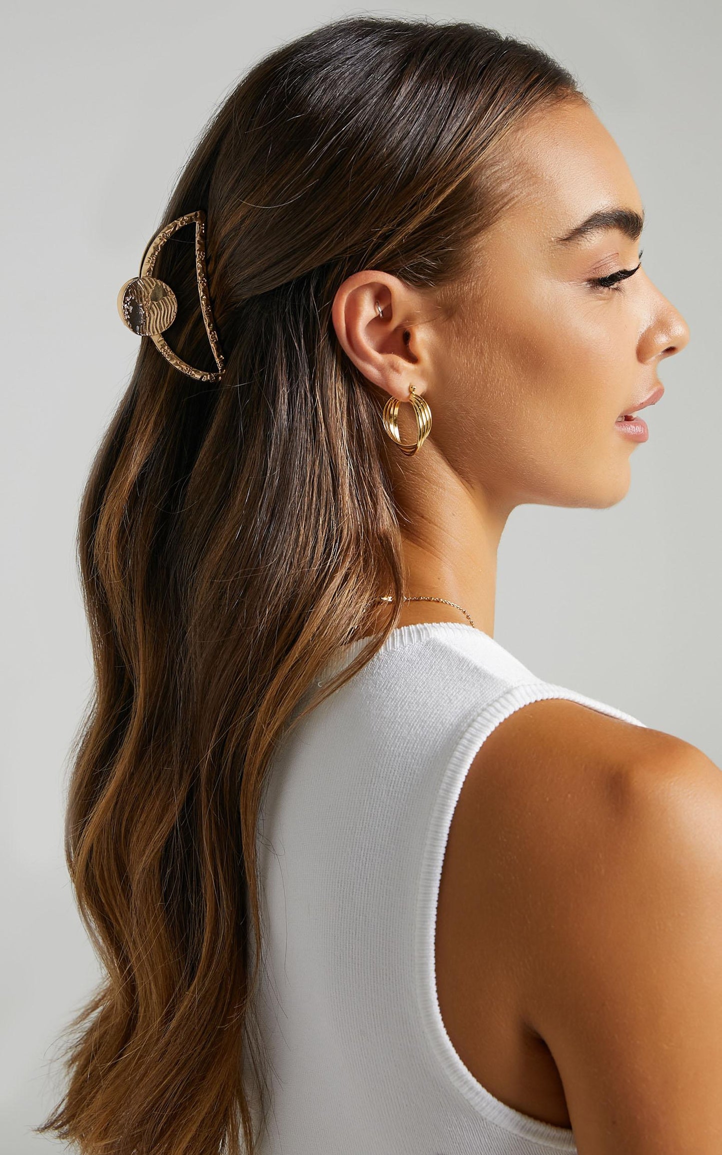 Summer Day Hair Clip in Shiny Gold