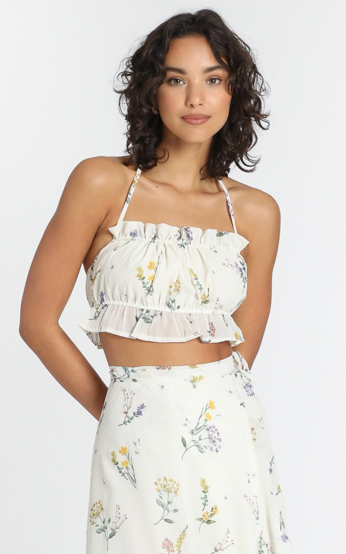 Keep Grinning Top in Botanical Floral