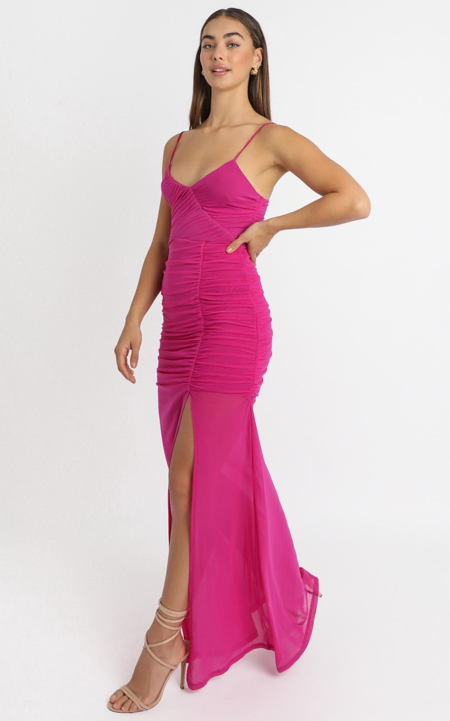 Gigi Dress in hot pink mesh