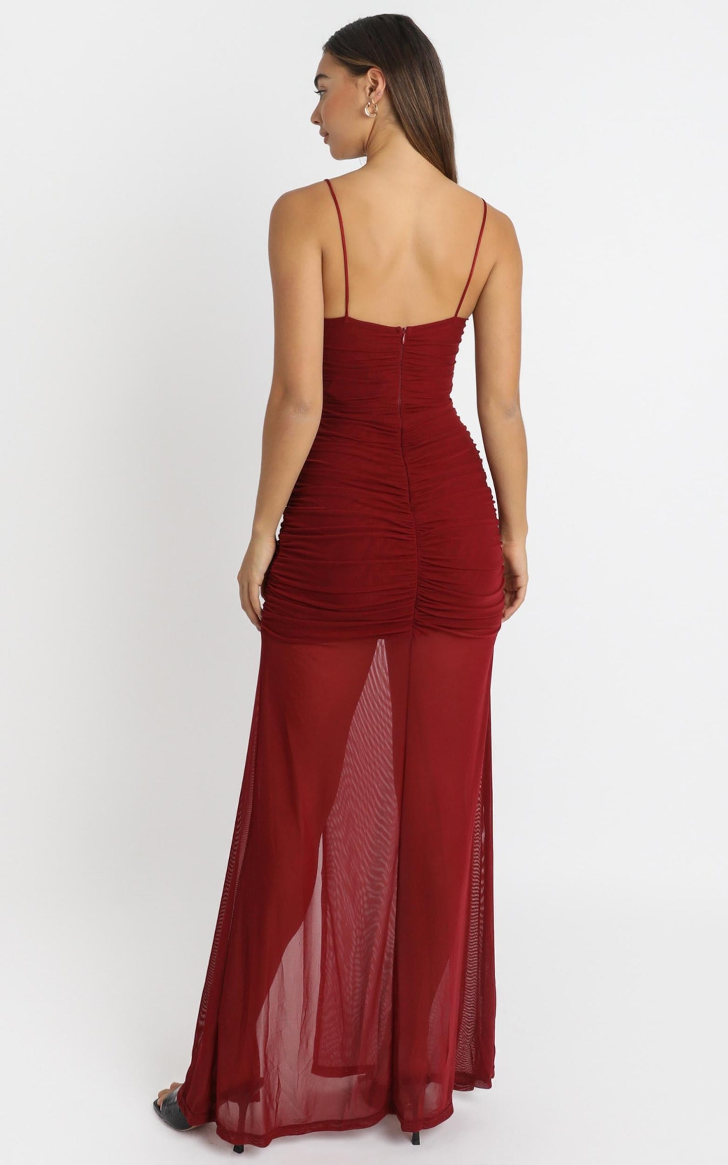 Gigi Dress in Wine Mesh