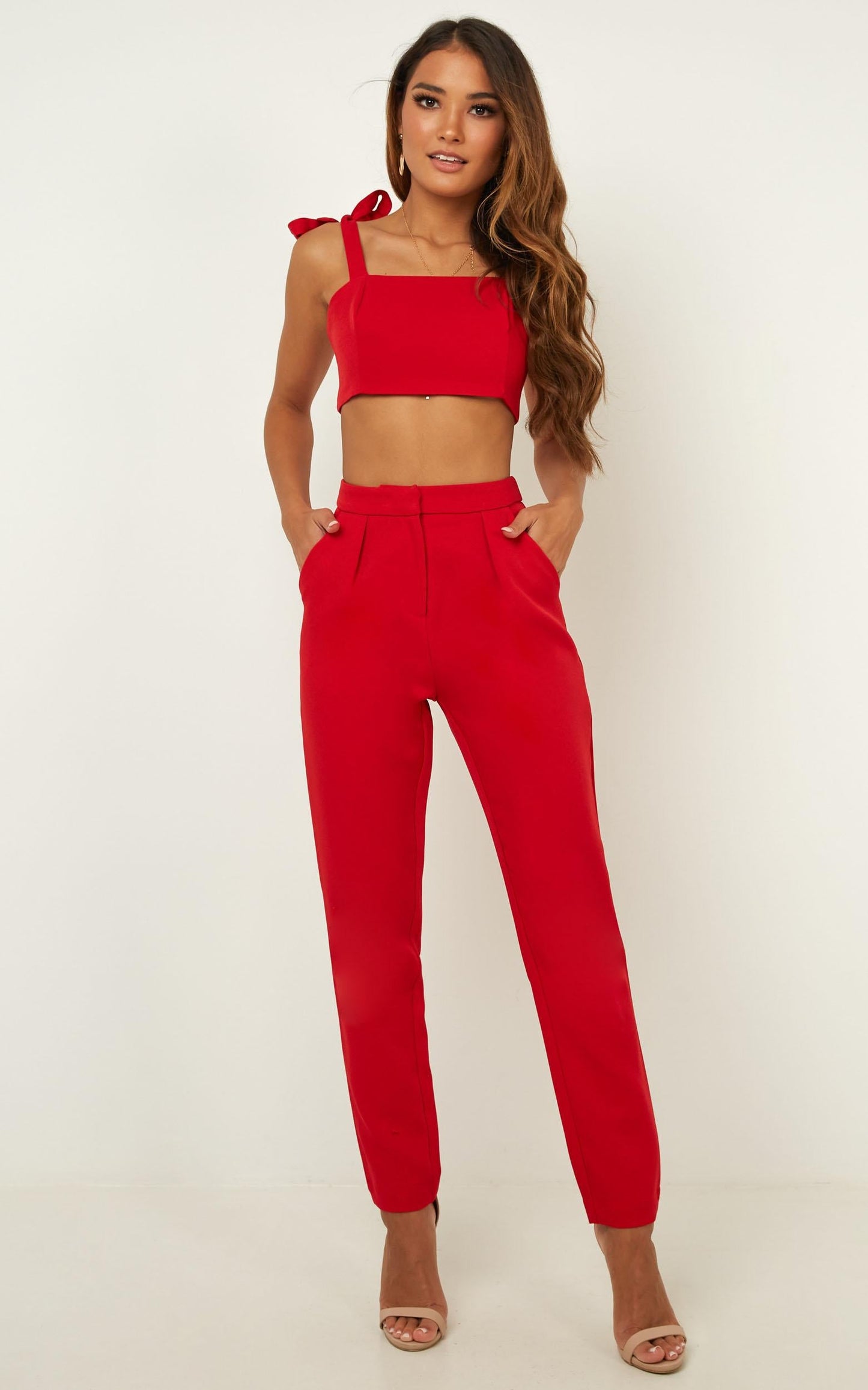 Girls On Film Two Piece Set In Red