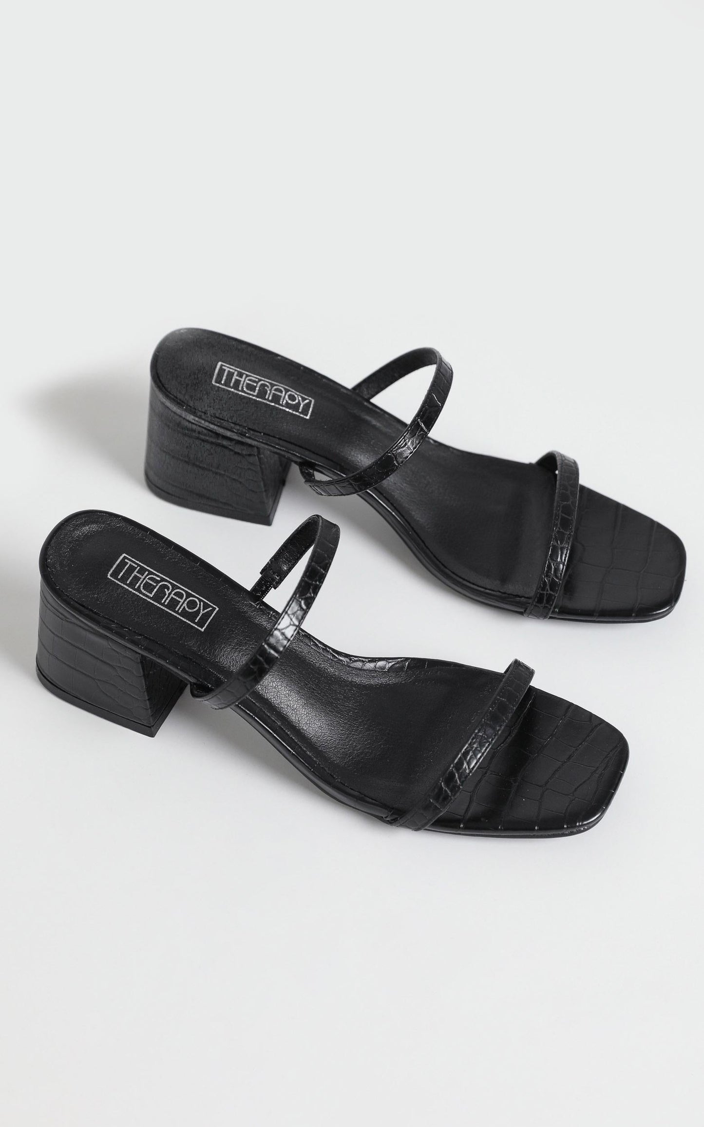 Therapy - Goldie Heels in Black Croc