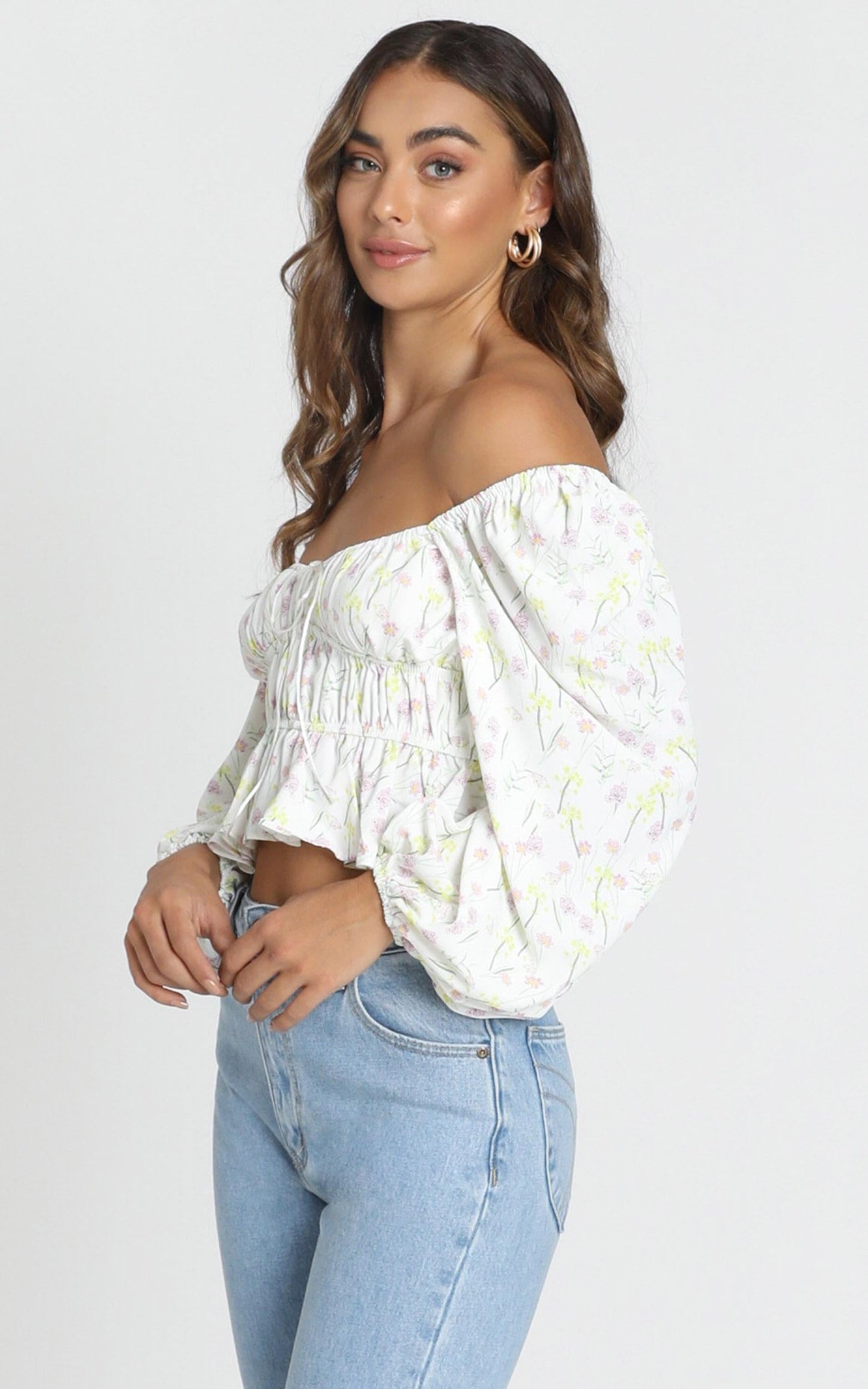 Greatness Is Mine Top in White Floral