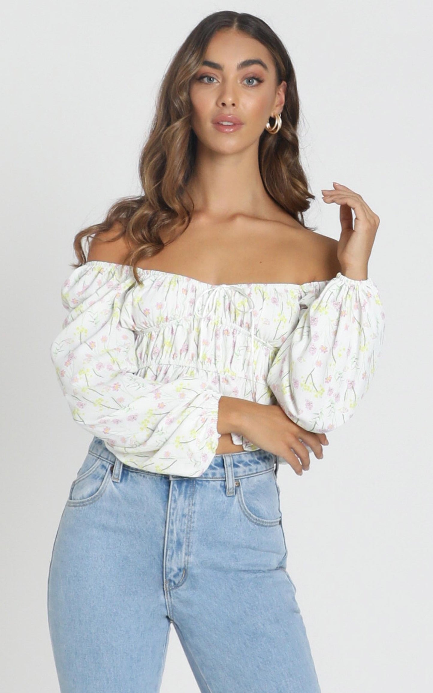 Greatness Is Mine Top in White Floral