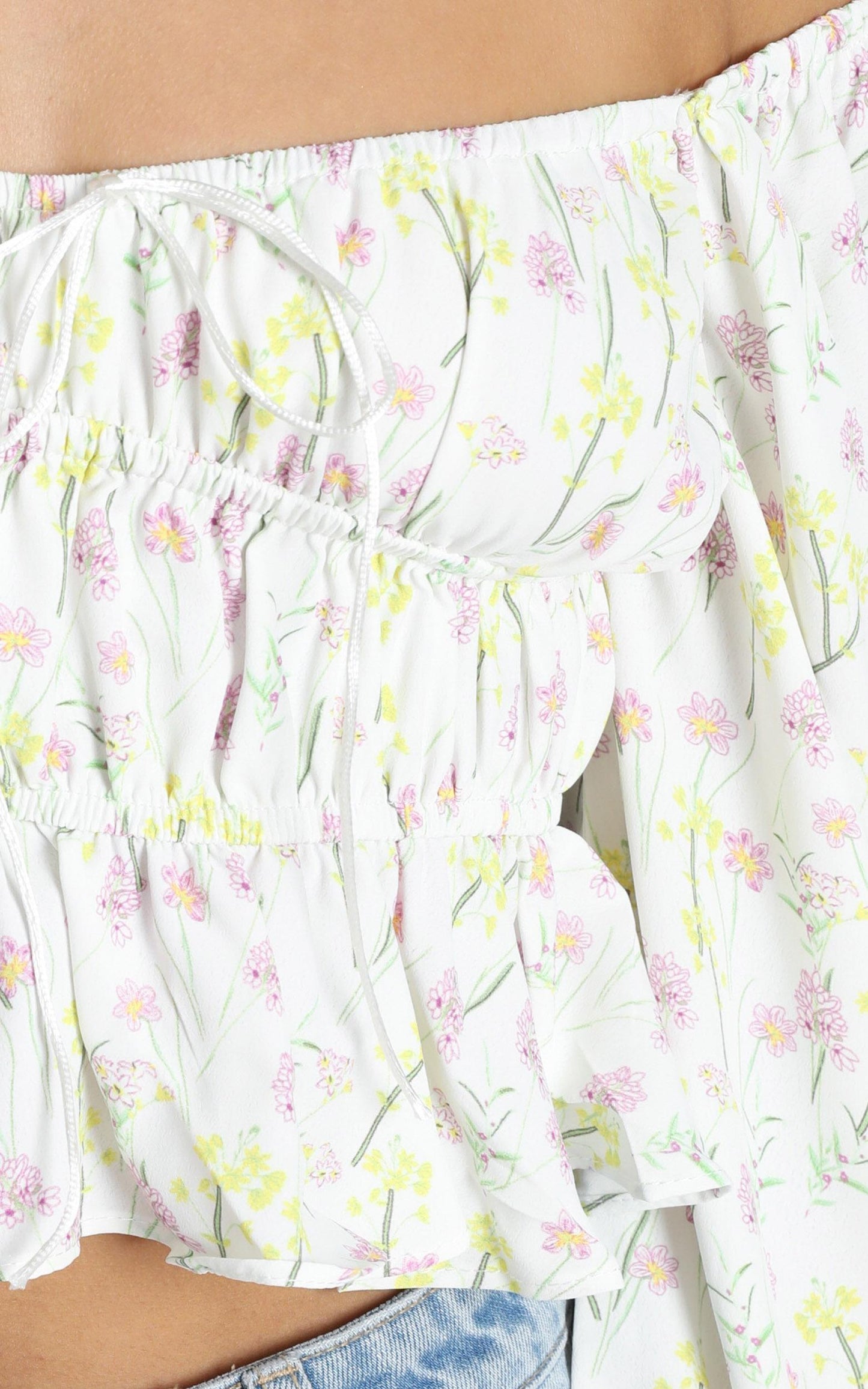 Greatness Is Mine Top in White Floral