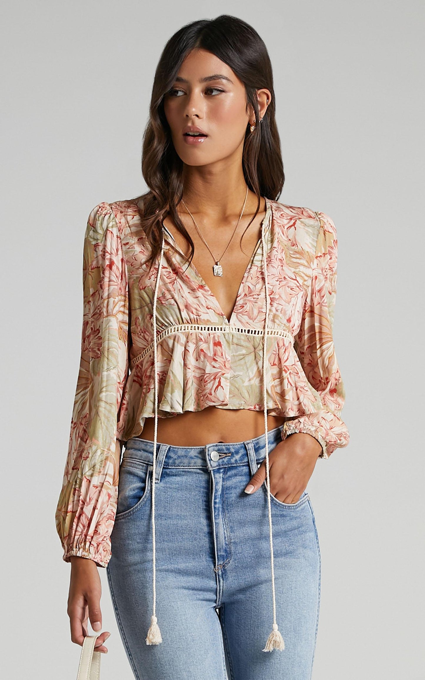 Gretchen Top in Palm Print
