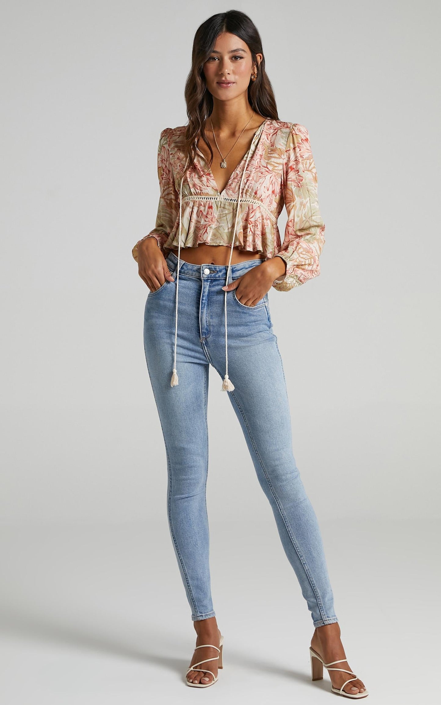 Gretchen Top in Palm Print