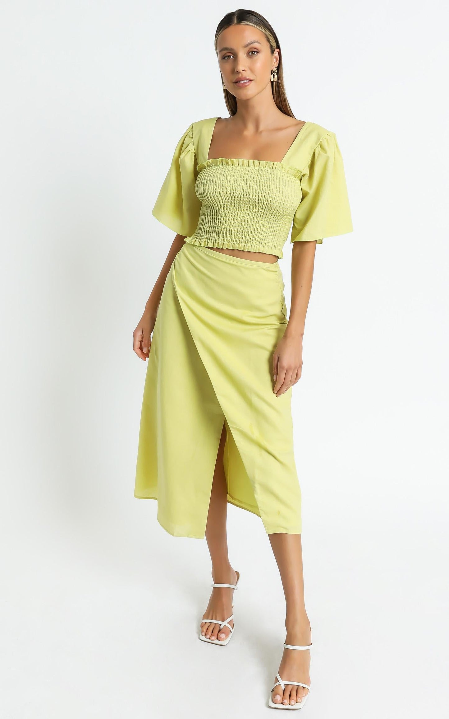 Charlie Holiday - Mila Wrap Skirt in Chartreuse