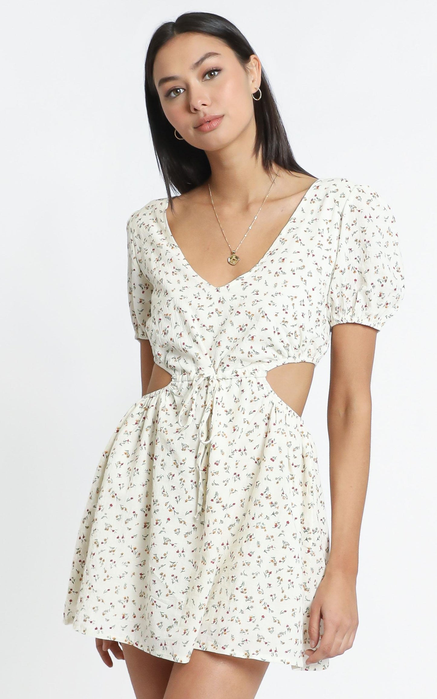 Guinevere dress in White Floral