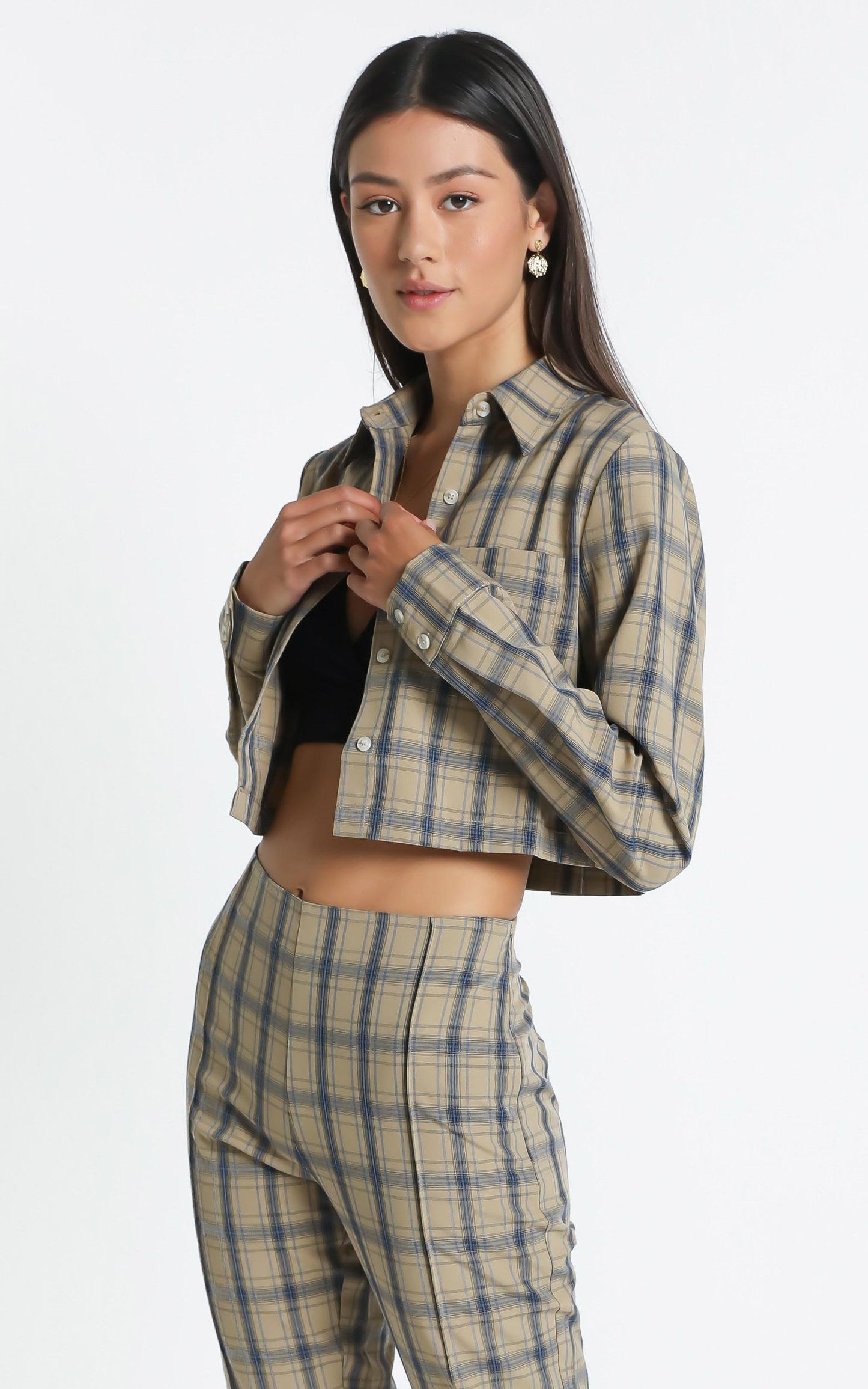 Gwenyth Shirt in Mocha Check