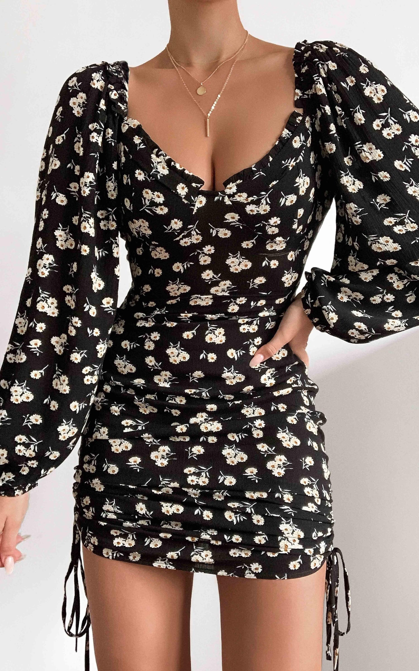 Hana Dress in Black Floral