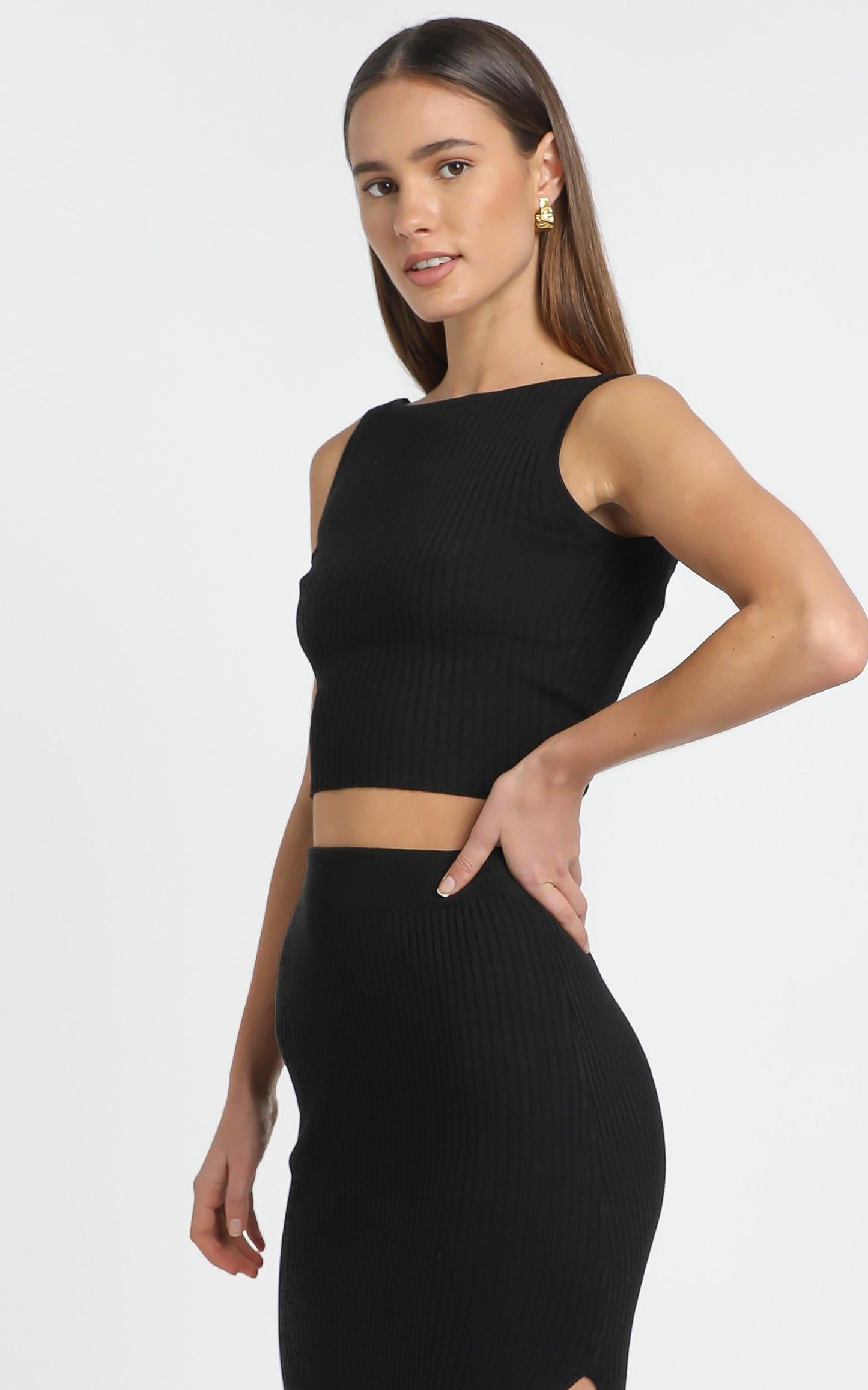 Hana Knit Top in Black
