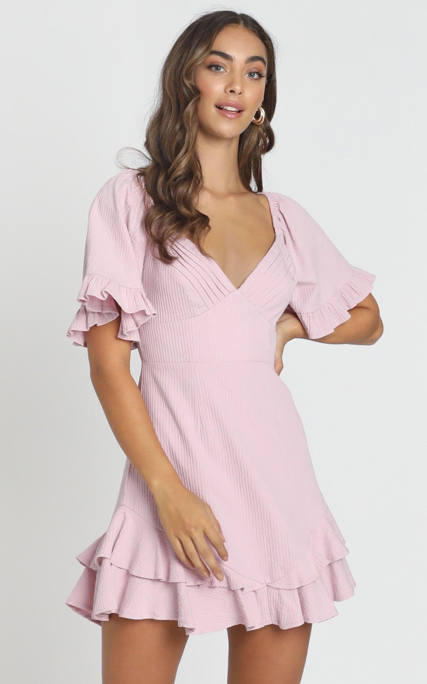 Hanna Mini Dress in Blush