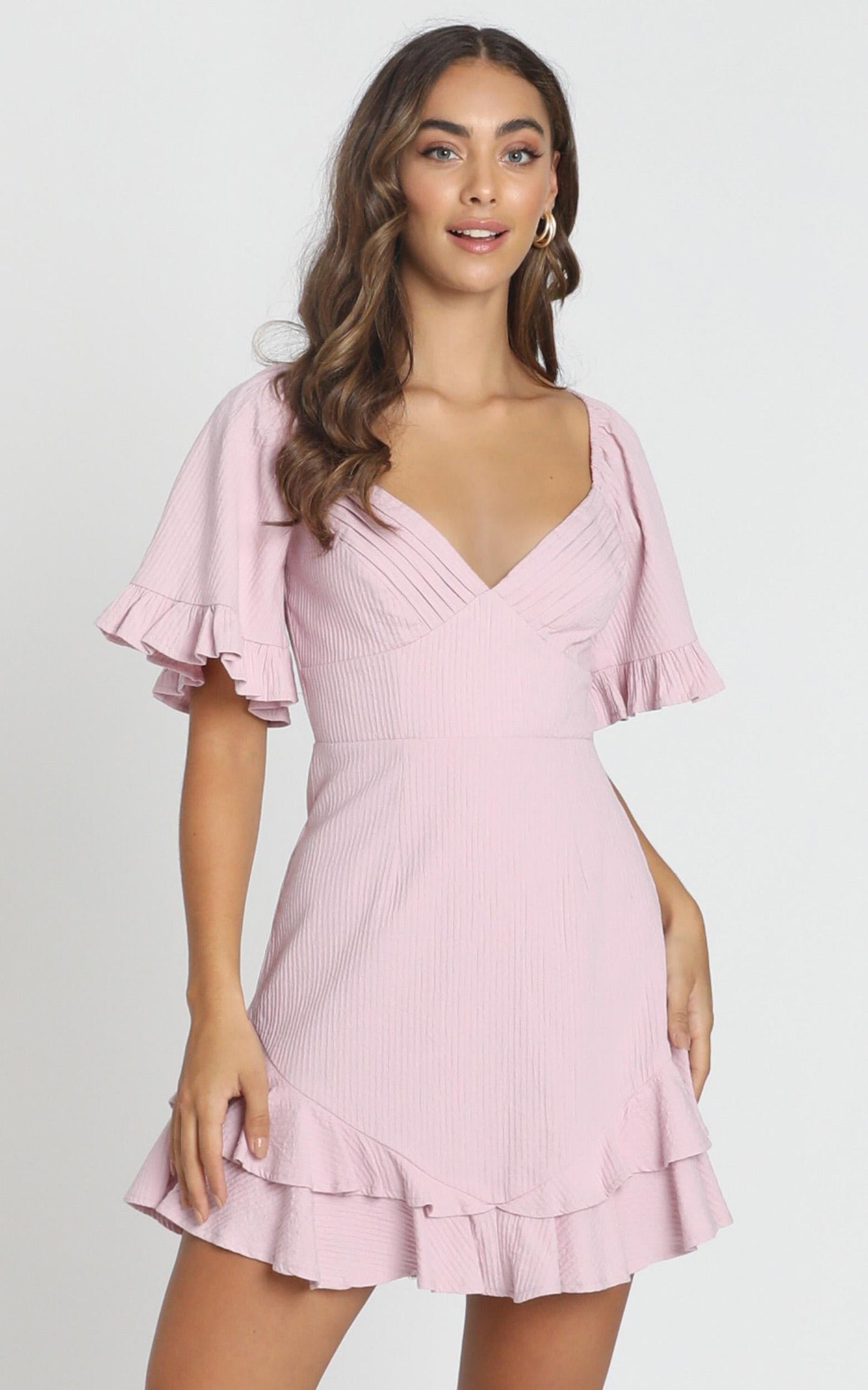 Hanna Mini Dress in Blush