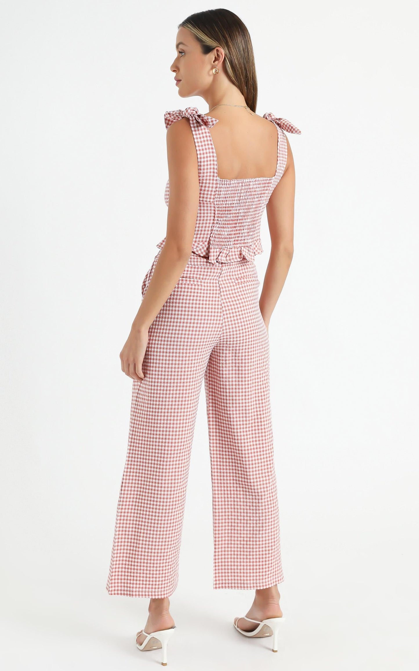 Harley Two Piece Set in Blush Check