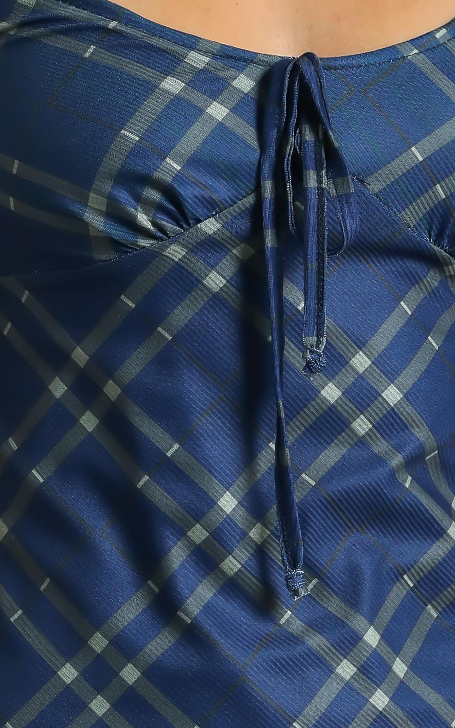 Harvey Dress in Navy Check