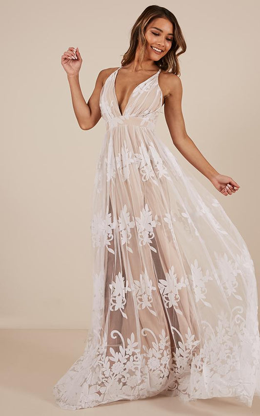 Promenade Maxi Dress in White