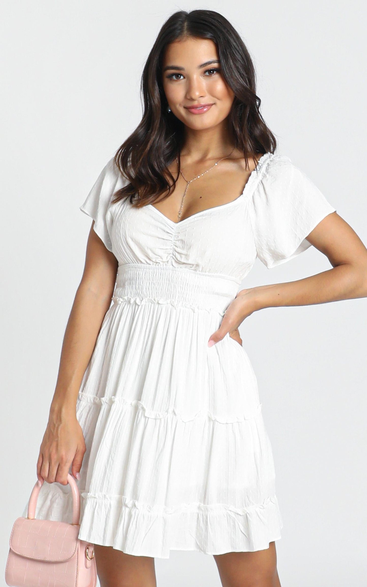 Hearts Content Dress In White