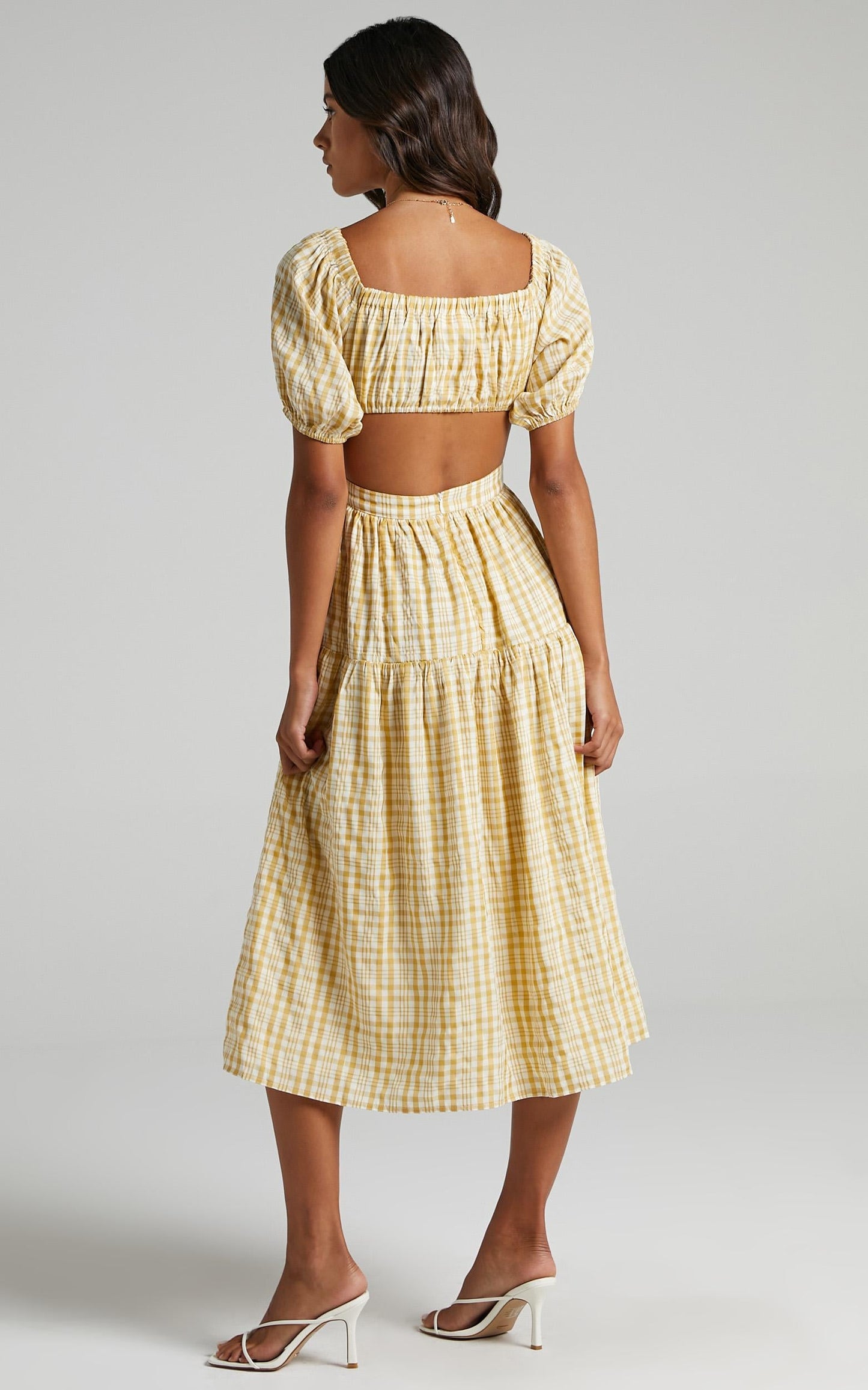 Helina Dress in Mustard Check