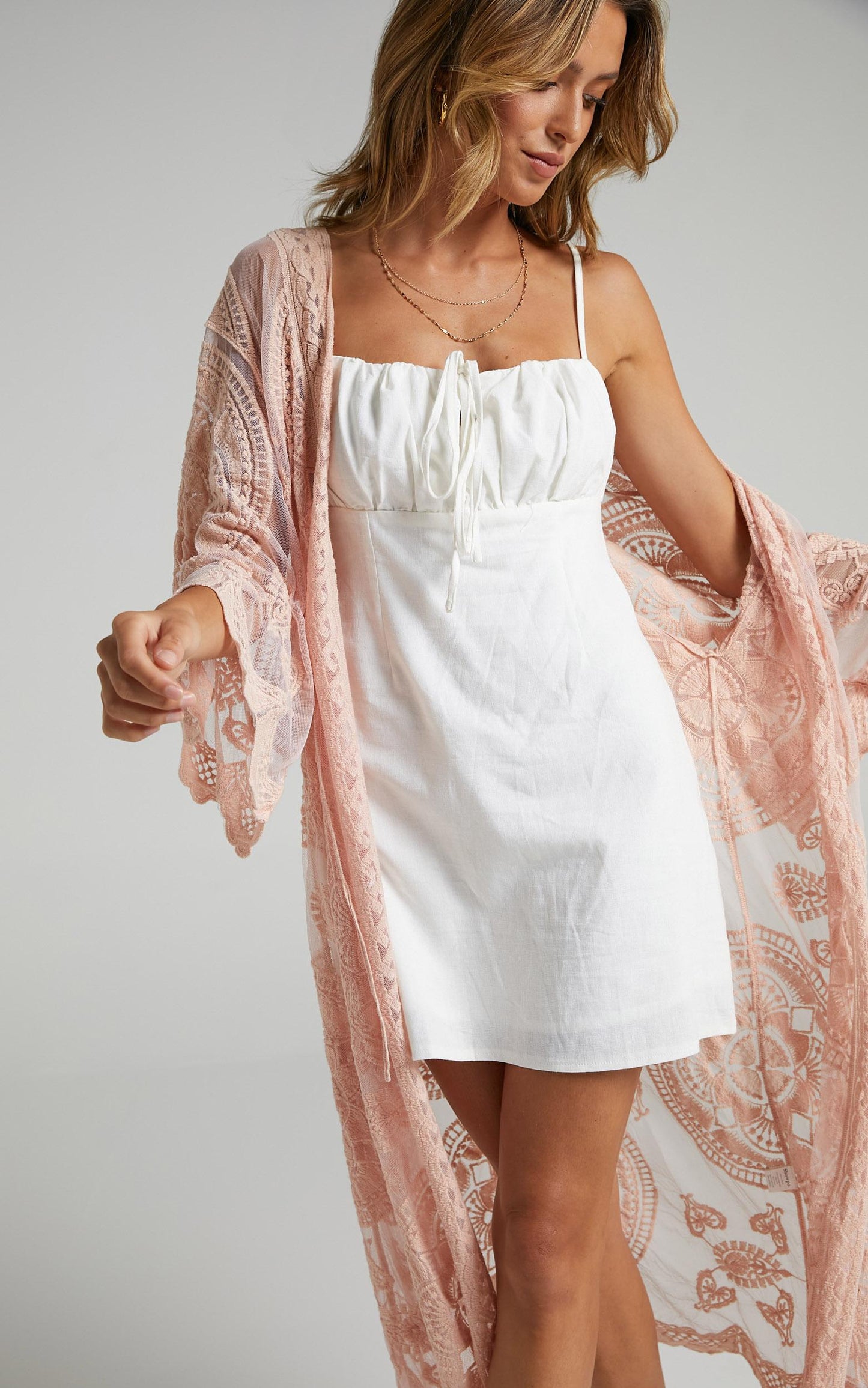 Heavy Hearted Kimono in Blush