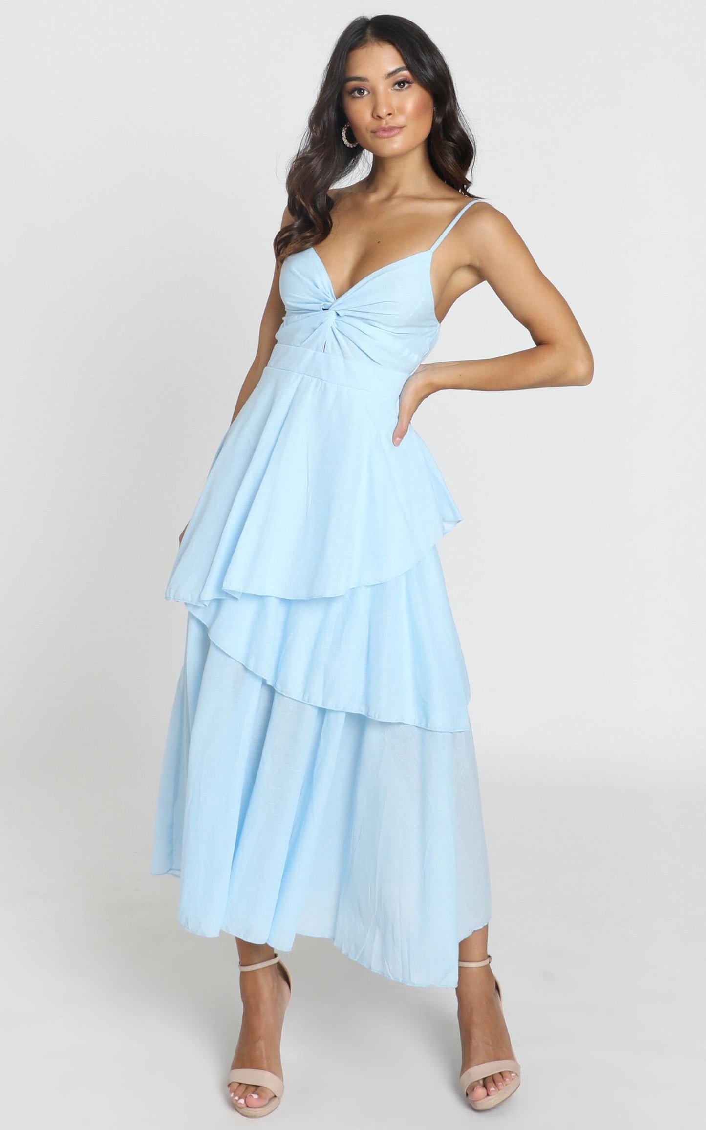 Hibiscus Dress in Powder Blue
